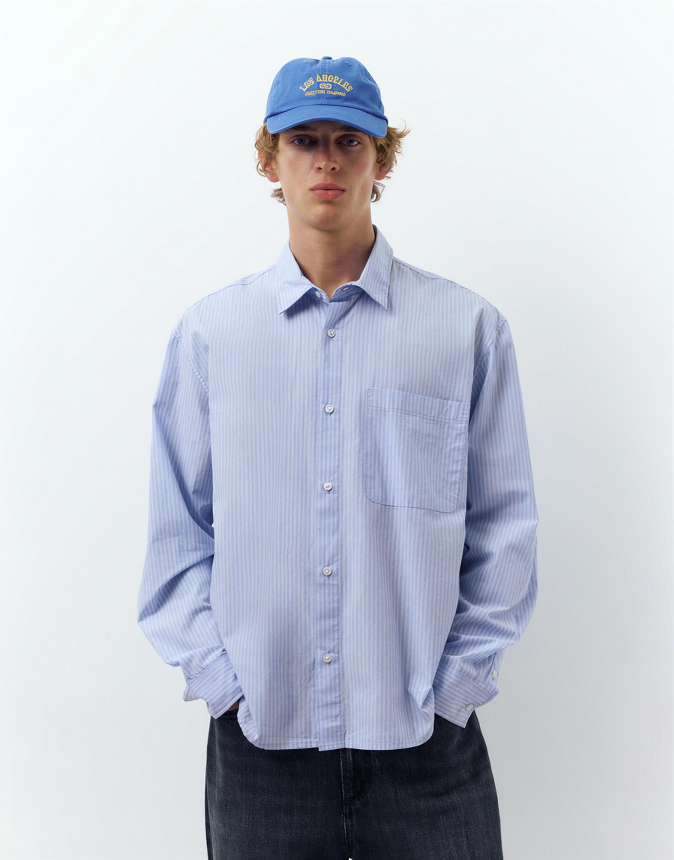 Striped long sleeve shirt — Blue