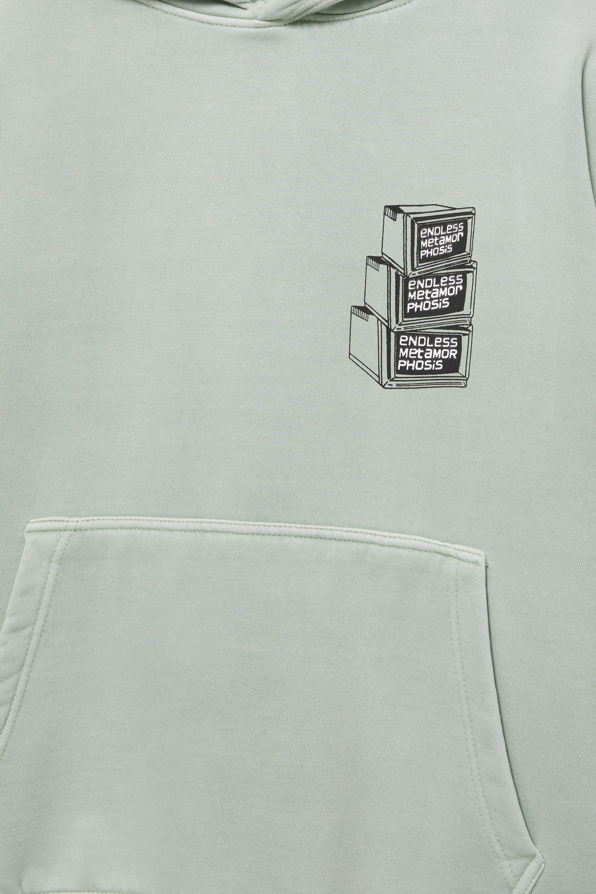 Oversize kapüşonlu grafik baskılı sweatshirt - Görsel 16