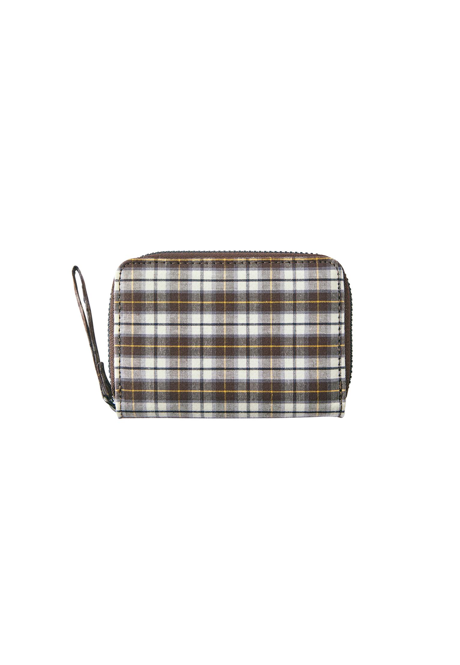 Check print purse — Brown