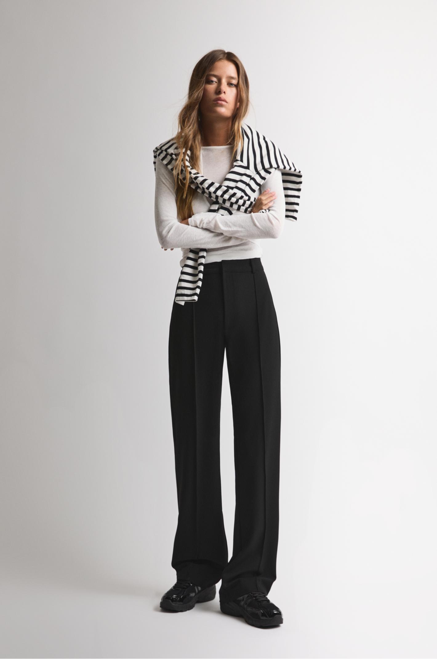 Smart trousers with seam detail — Black