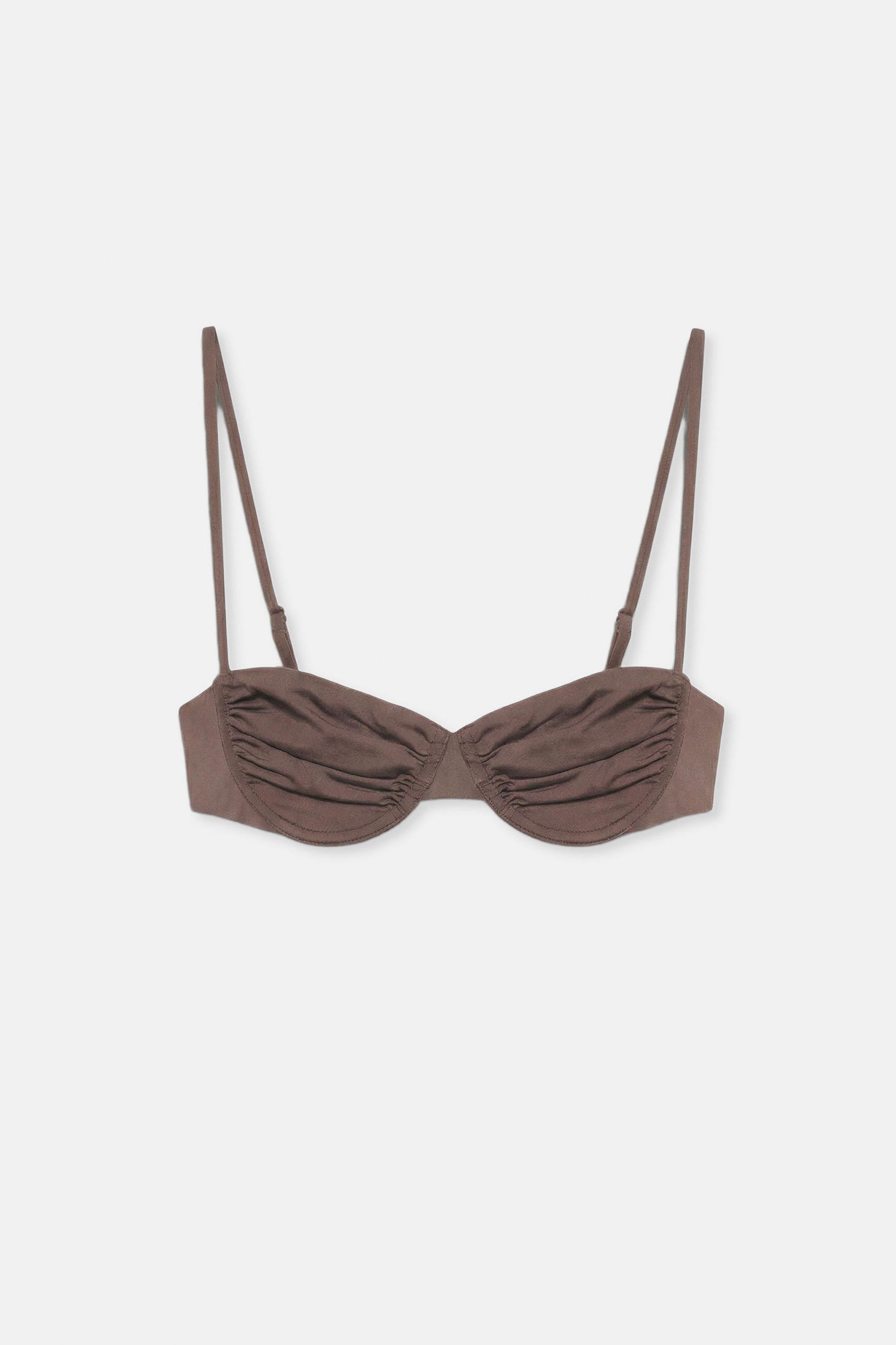 Balconette bikini top — Brown