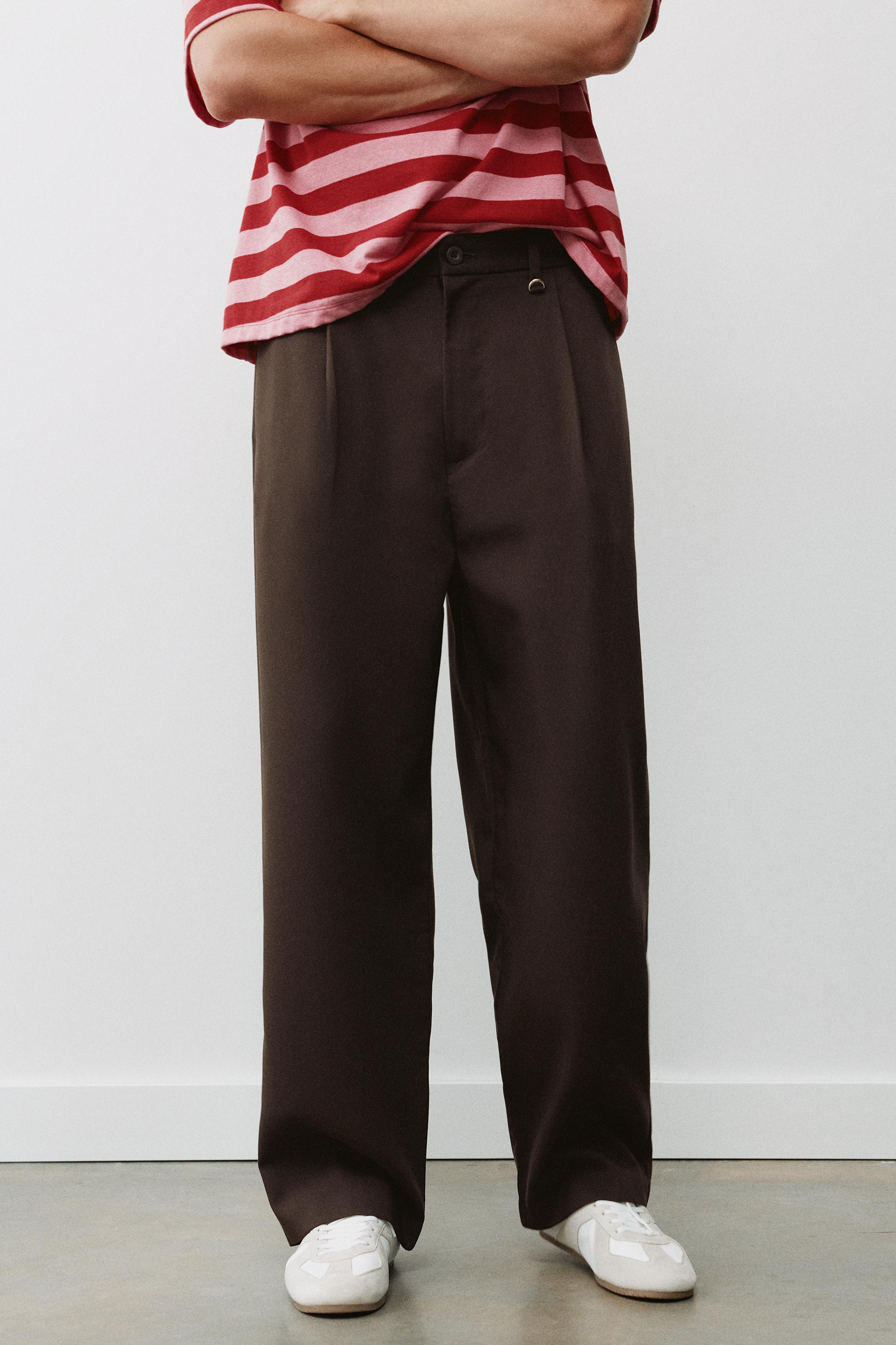 Tailored darted trousers — Brown