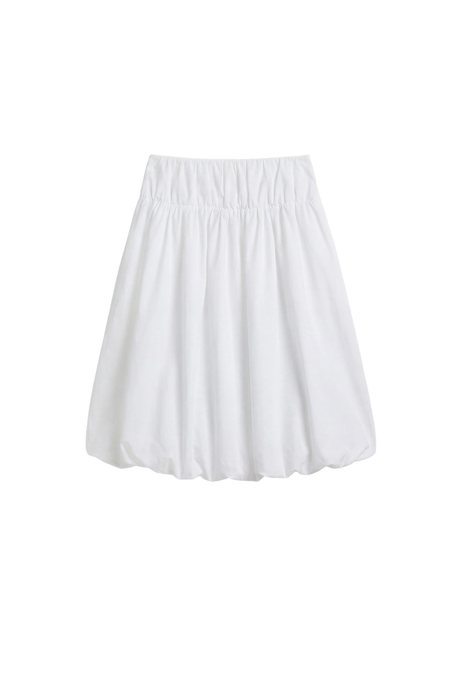 Poplin balloon skirt — White