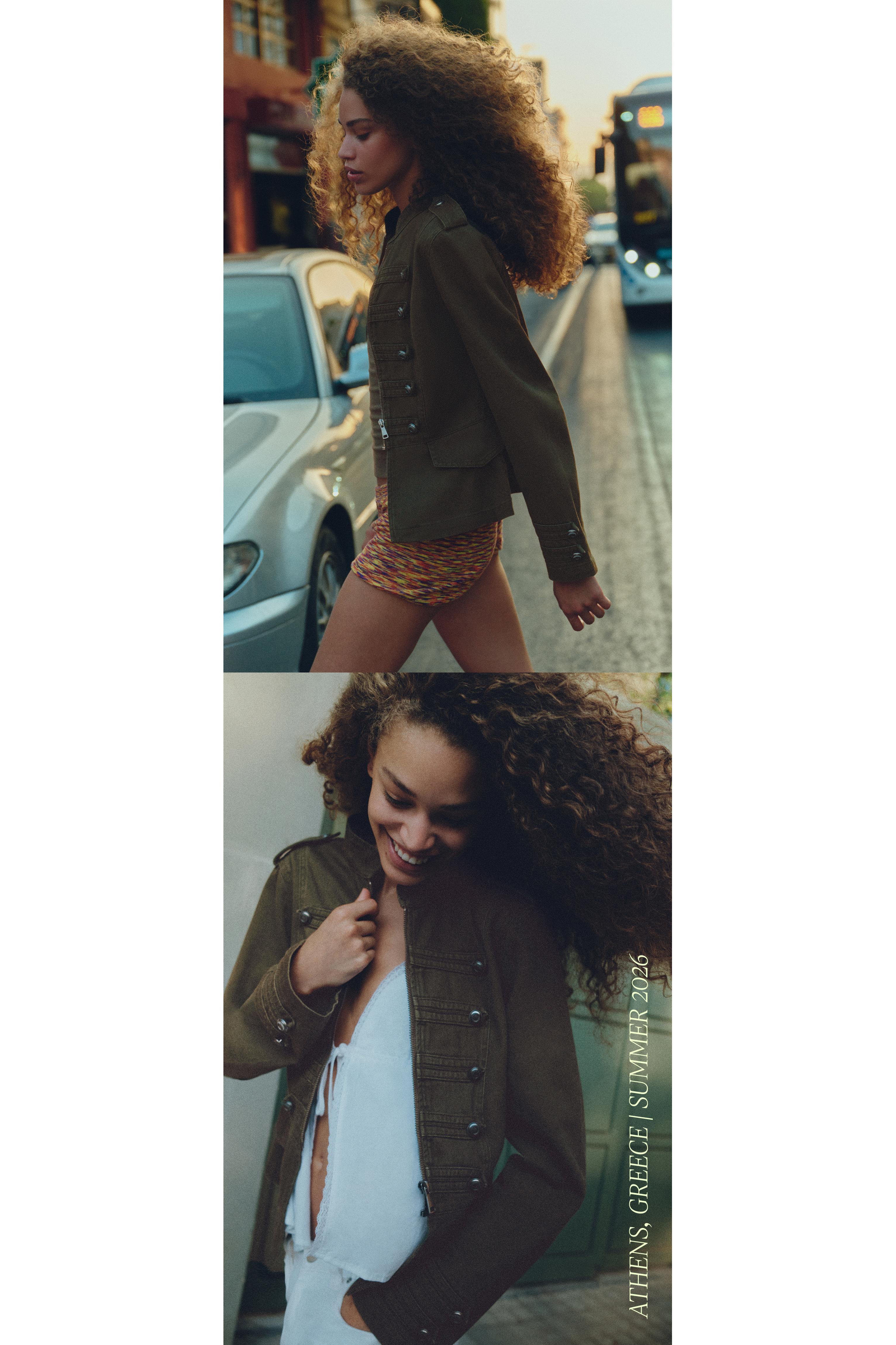 Fitted toggle button jacket — Dark khaki
