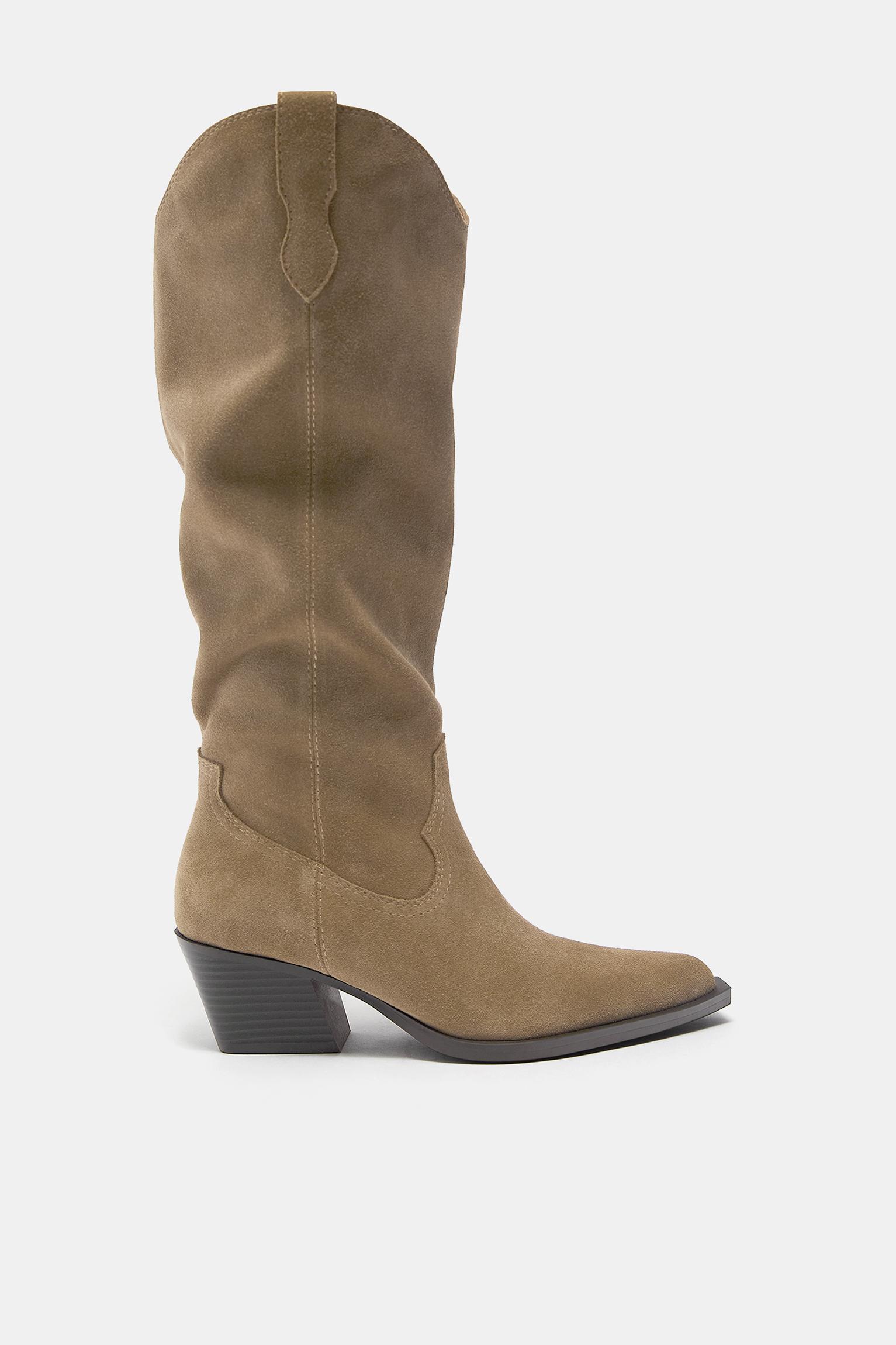 cowboy leather boots — Sand