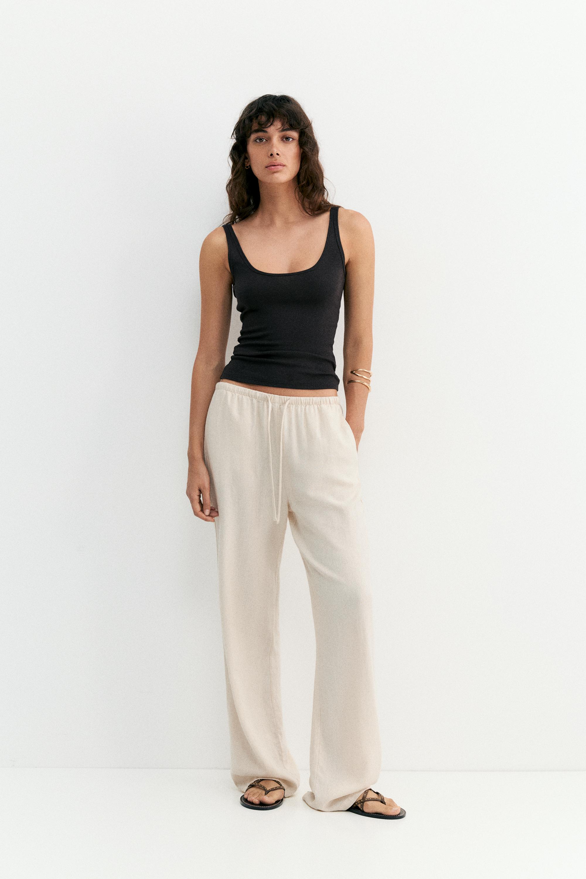 Linen blend joggers — Sand