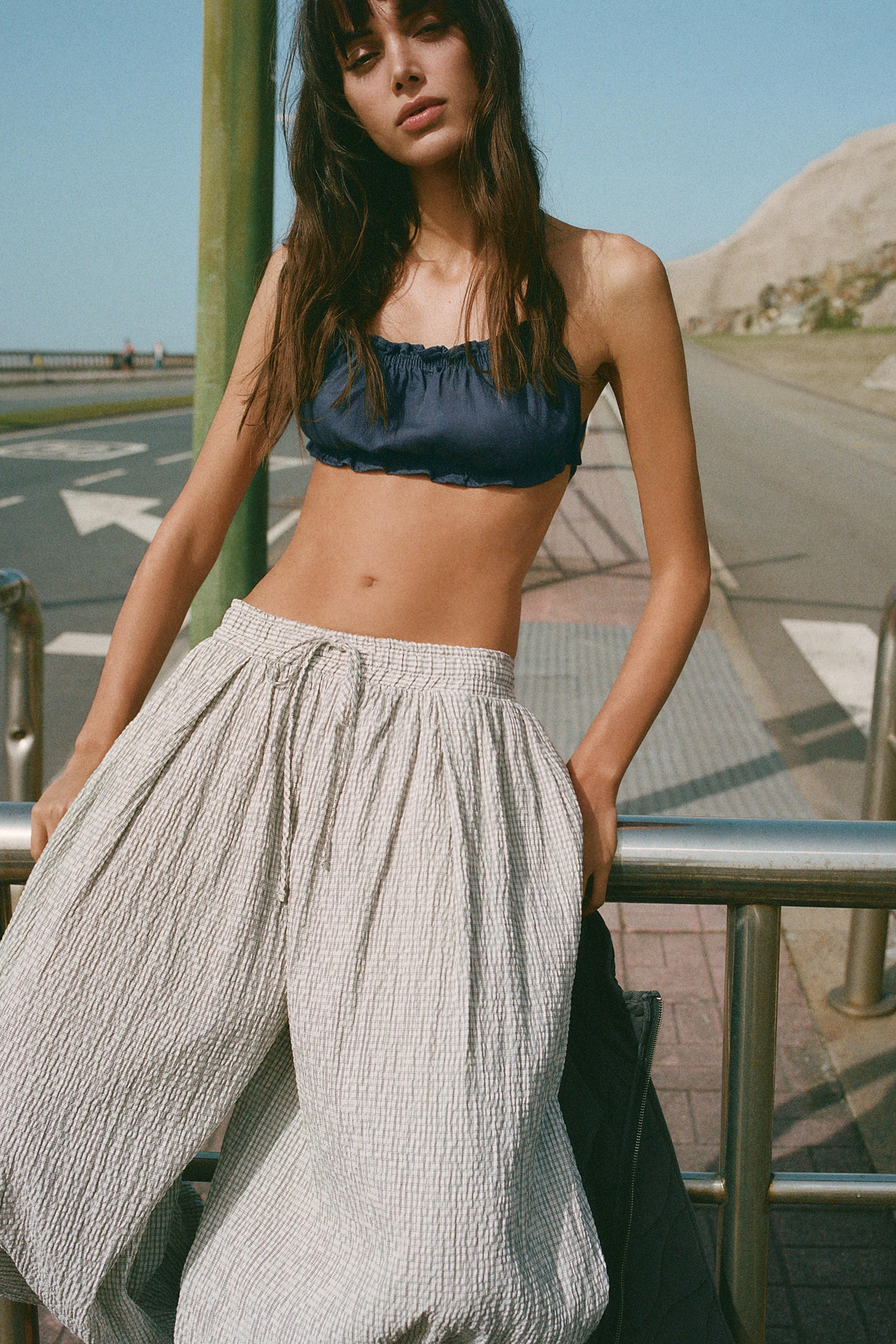 Kareli şalvar pantolon - Görsel 19