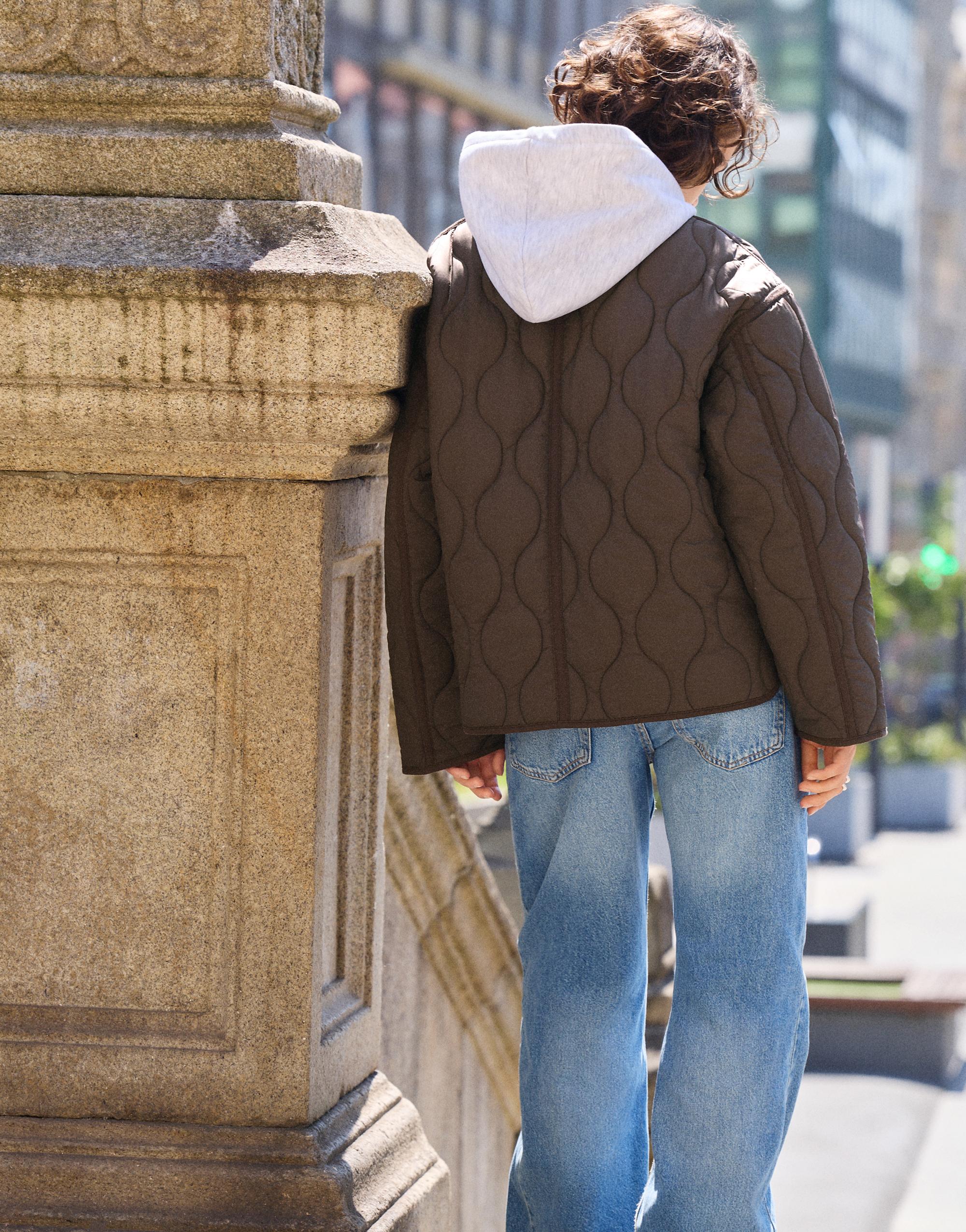 Puffer jacket with pockets — Brown