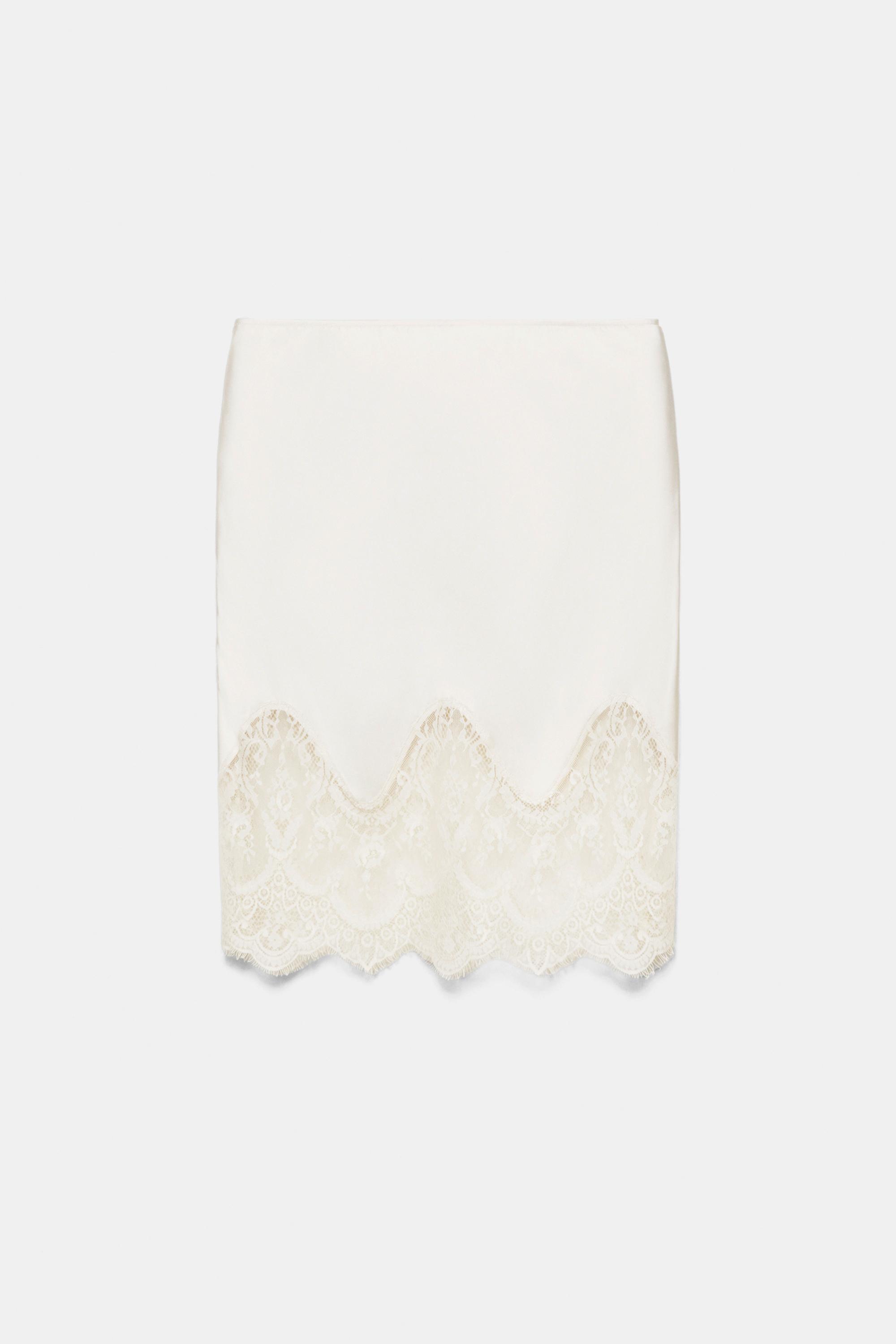 Dantel detaylı midi etek - Görsel 2