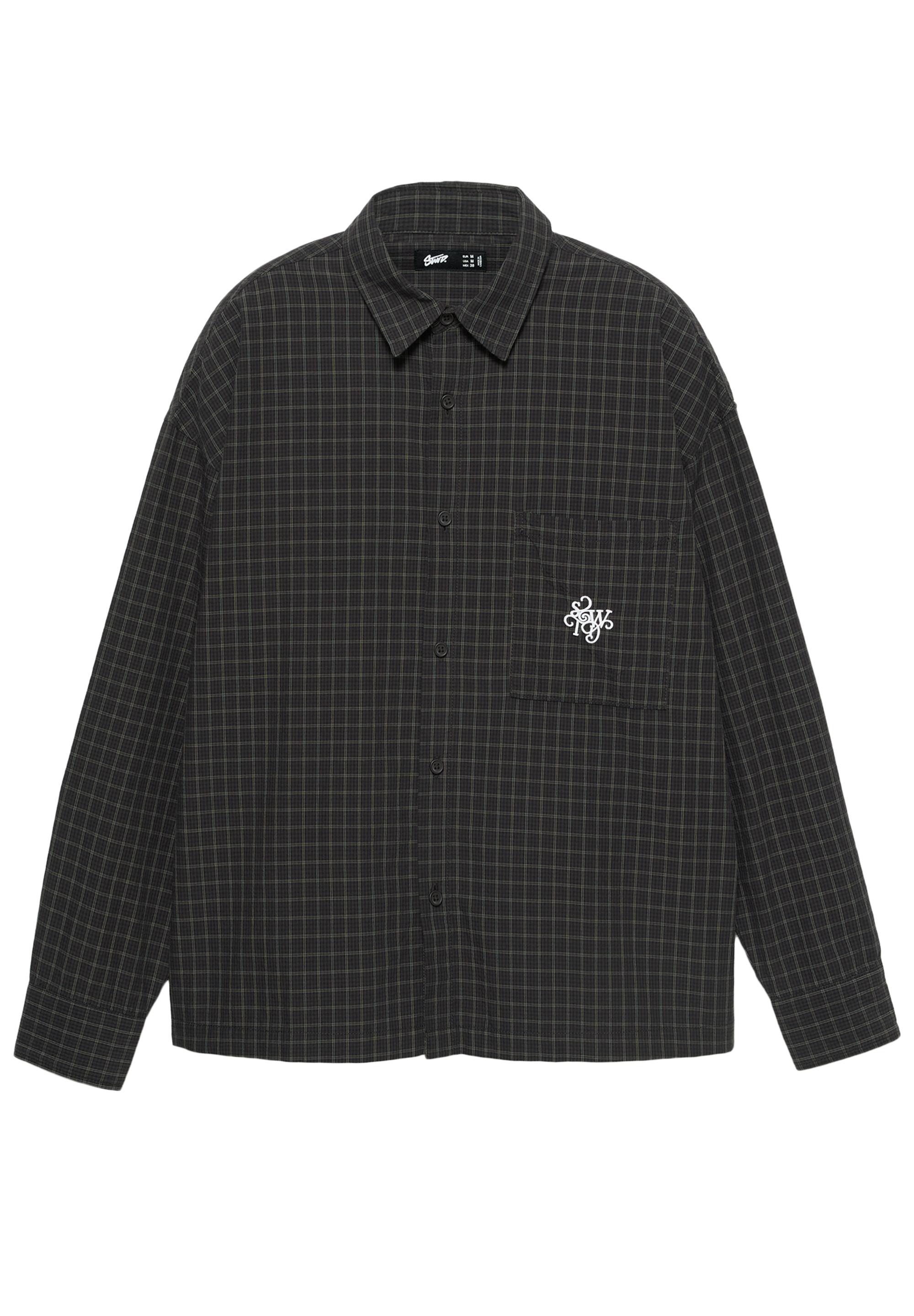 STWD işlemeli ekose gömlek