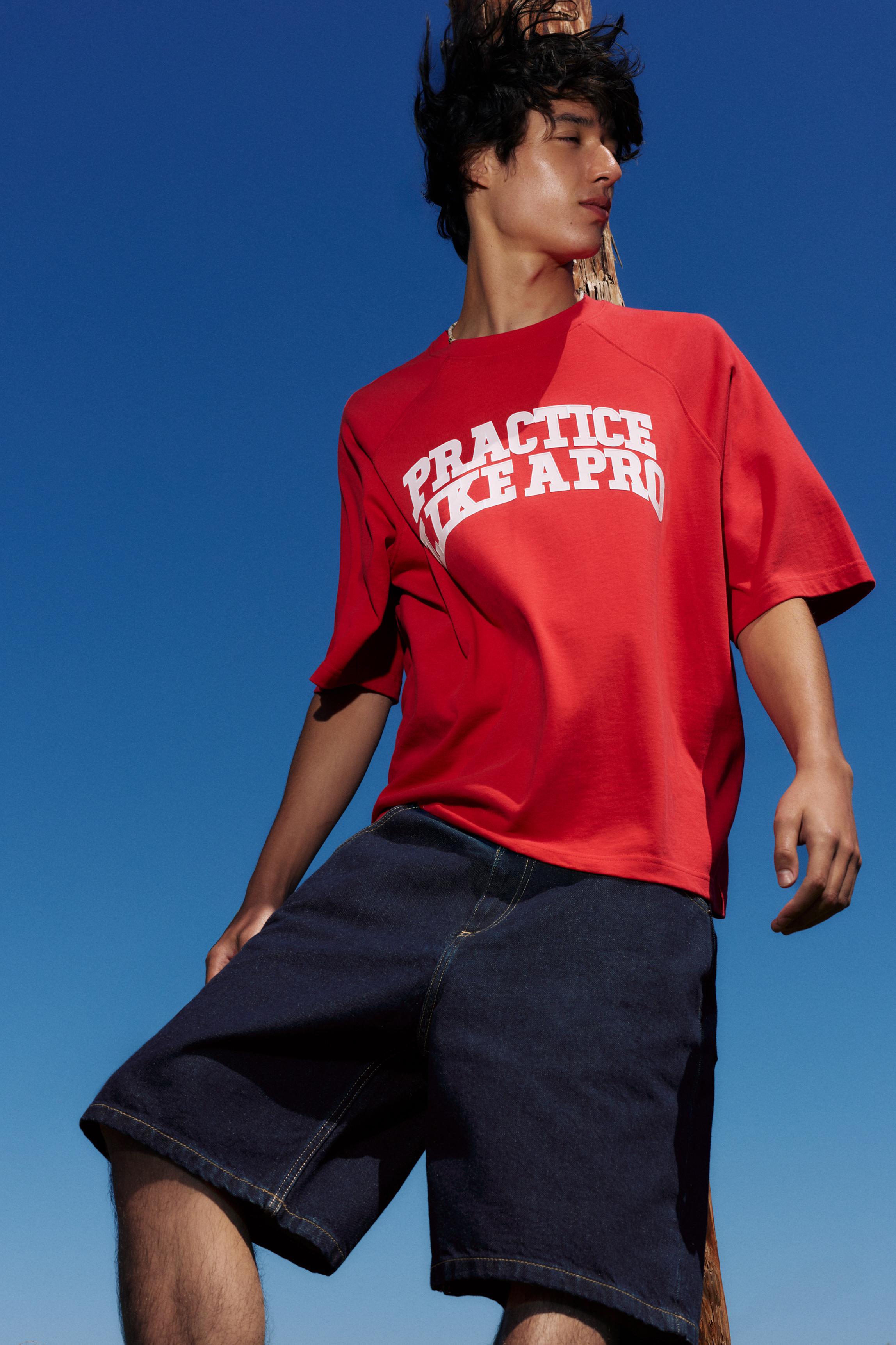 Baggy denim Bermuda shorts — Navy