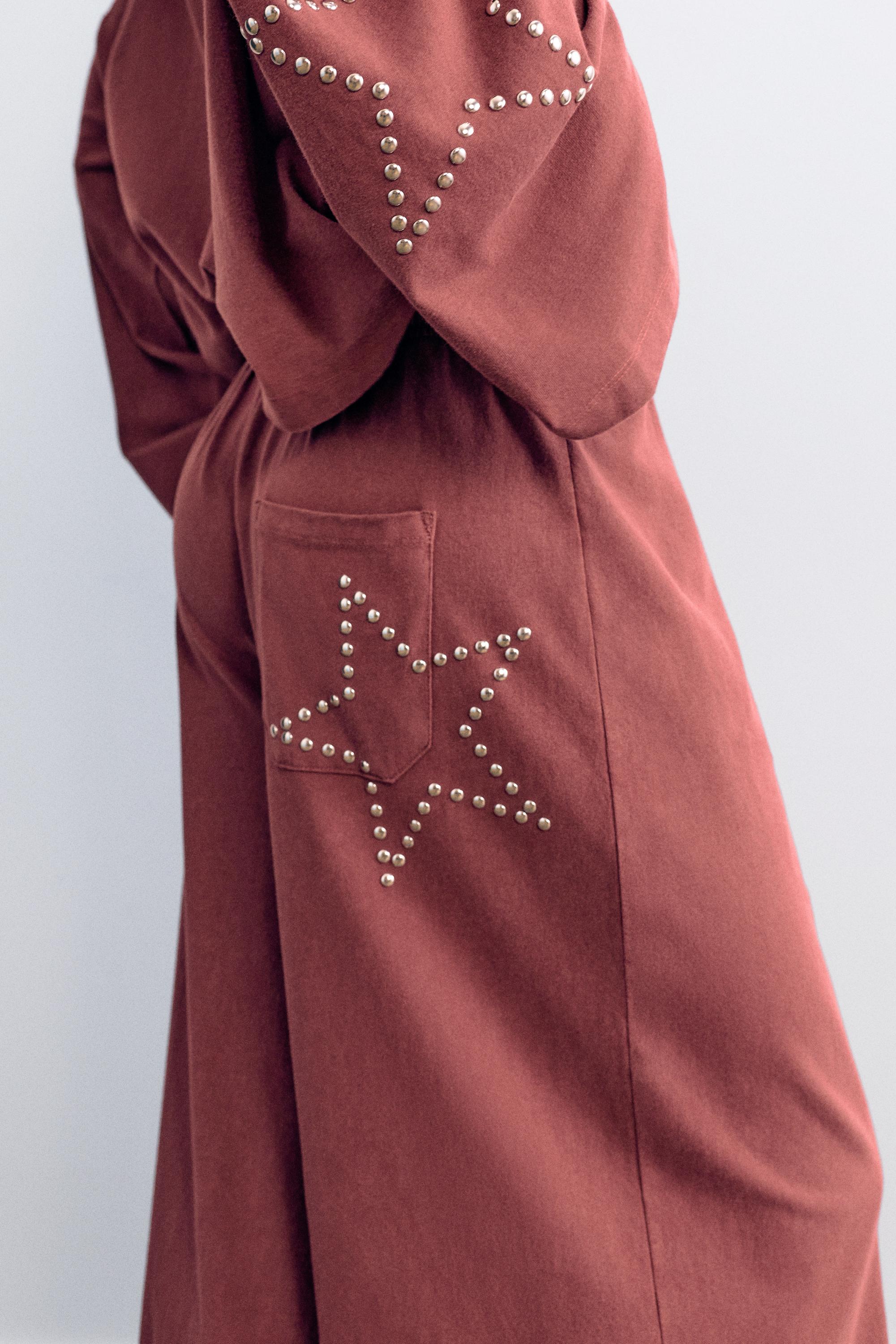 Wide-leg star trousers — Maroon