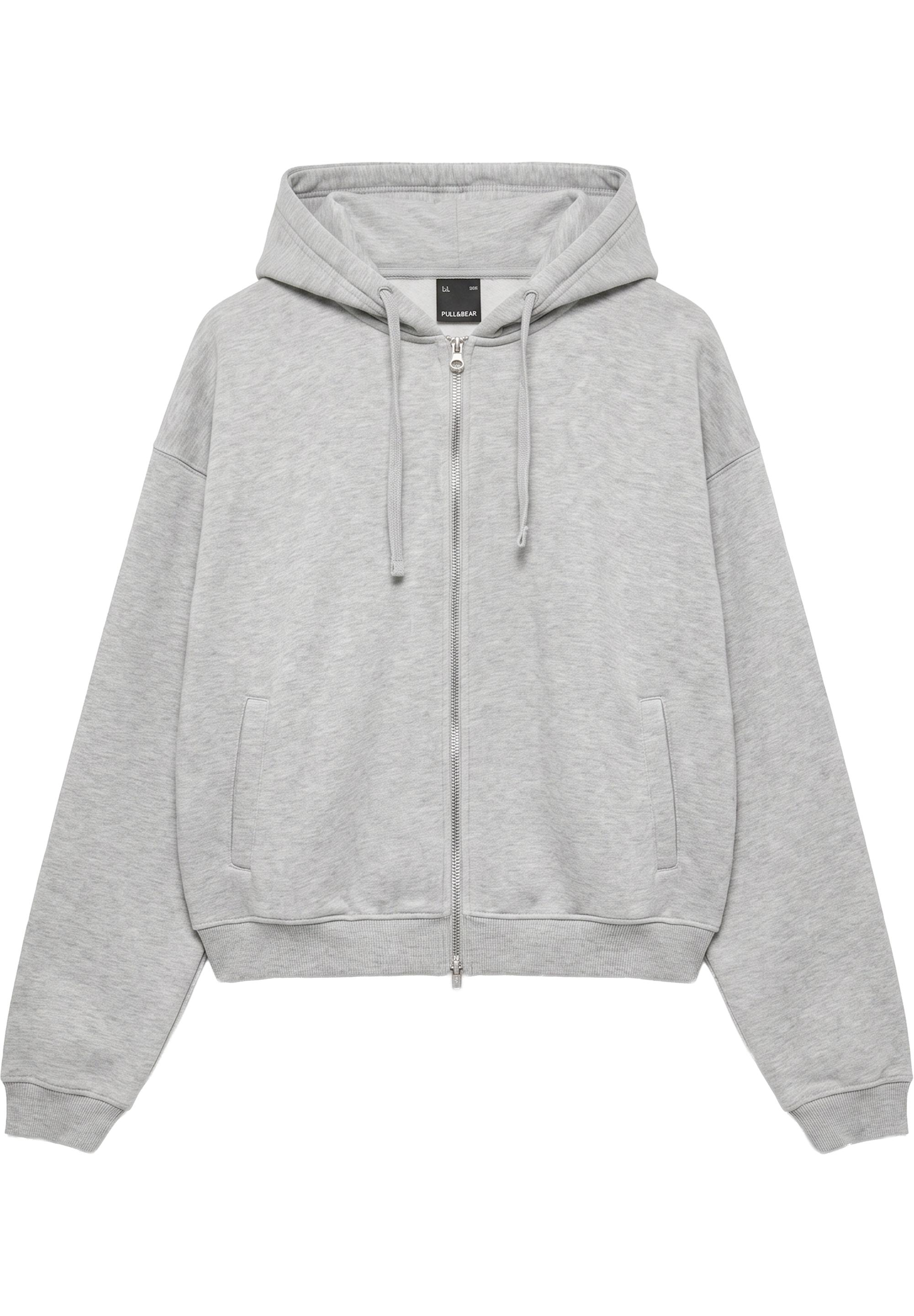Zip-up hoodie — Grey marl