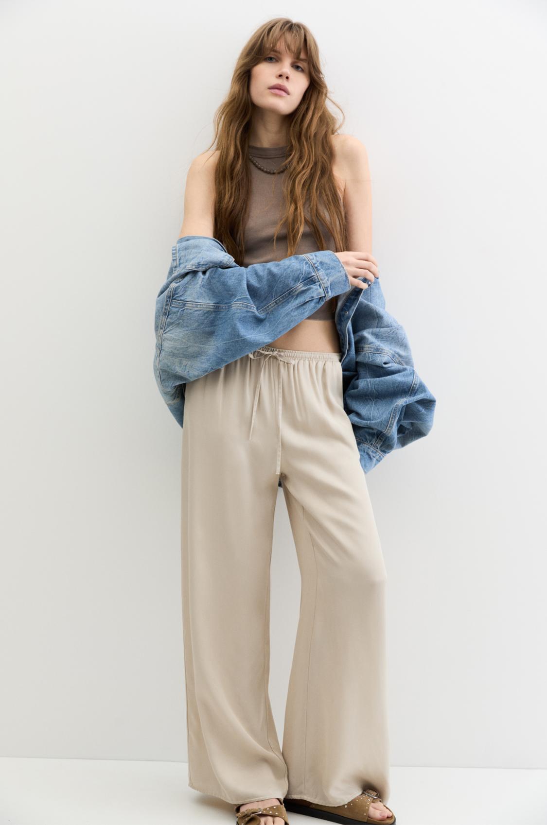 Jogger Pull And Bear Mujer Pantalones Jogger Uniqlo Satin Drape