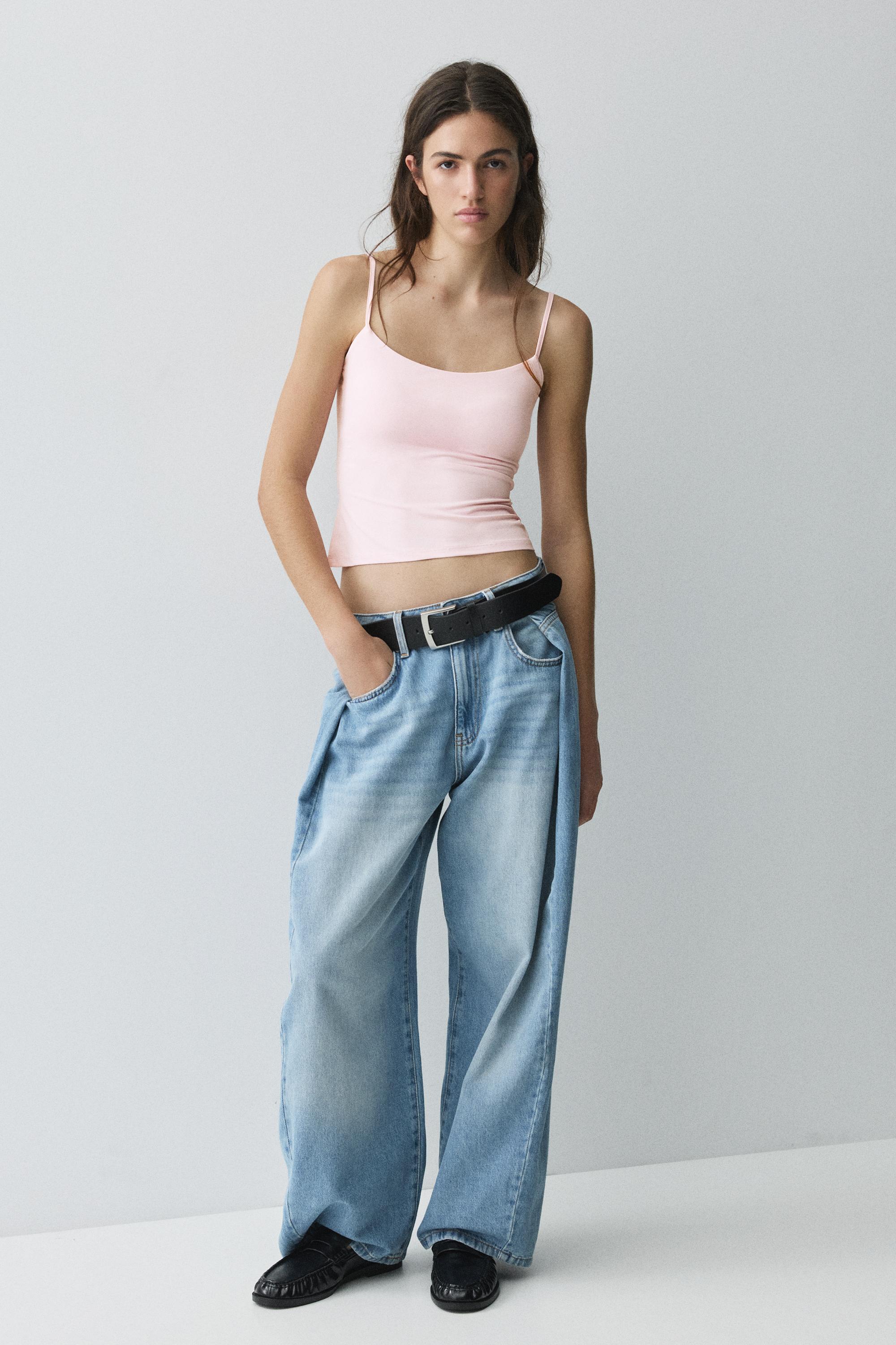 Basic top with adjustable straps — Pastel pink