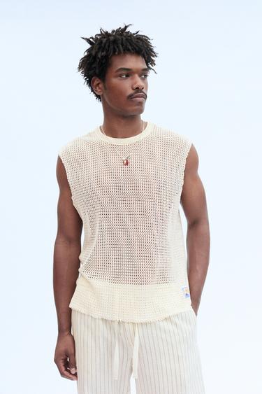 Mesh strappy top — Off white 2