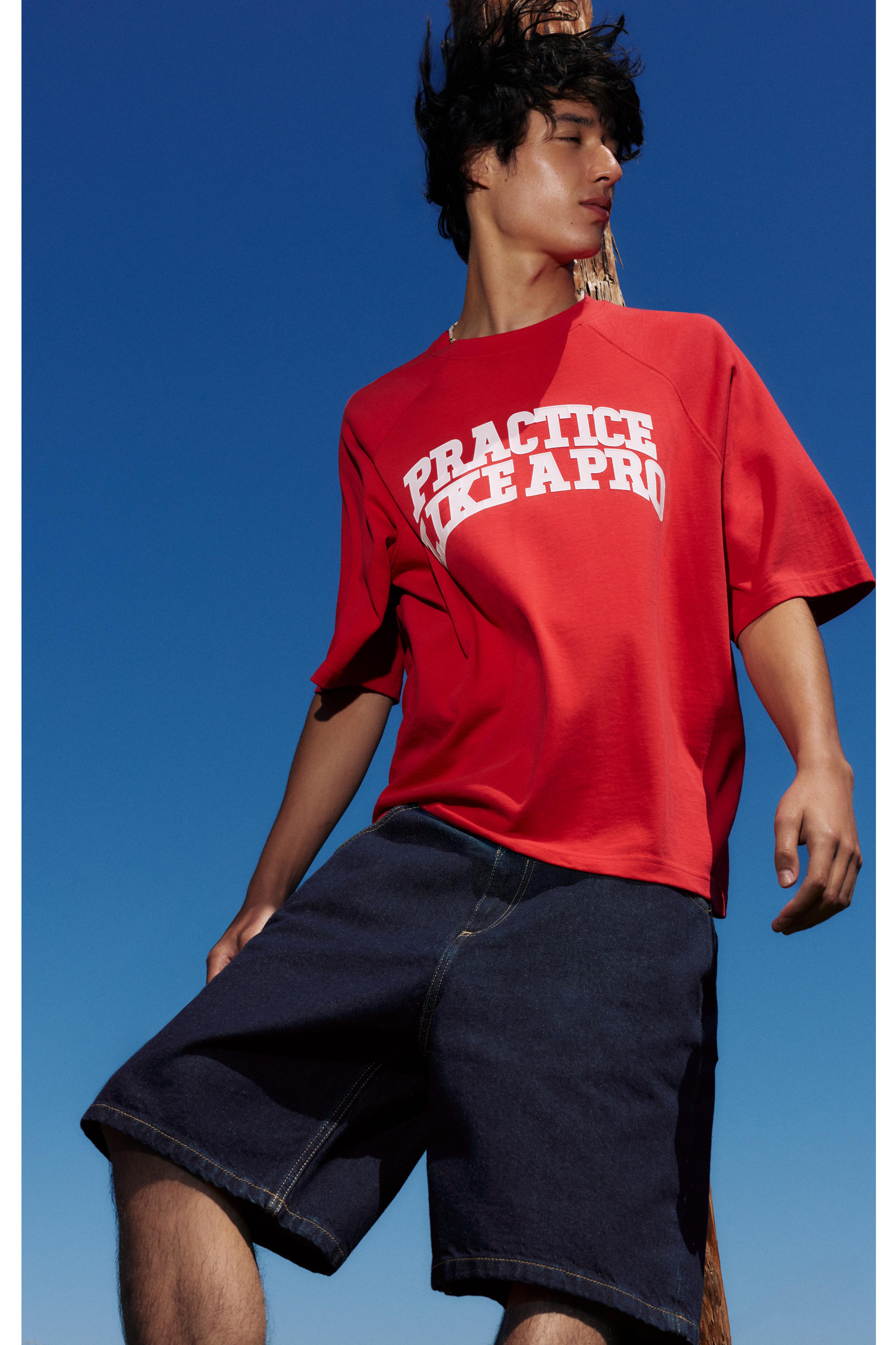 Baggy denim Bermuda shorts — Navy