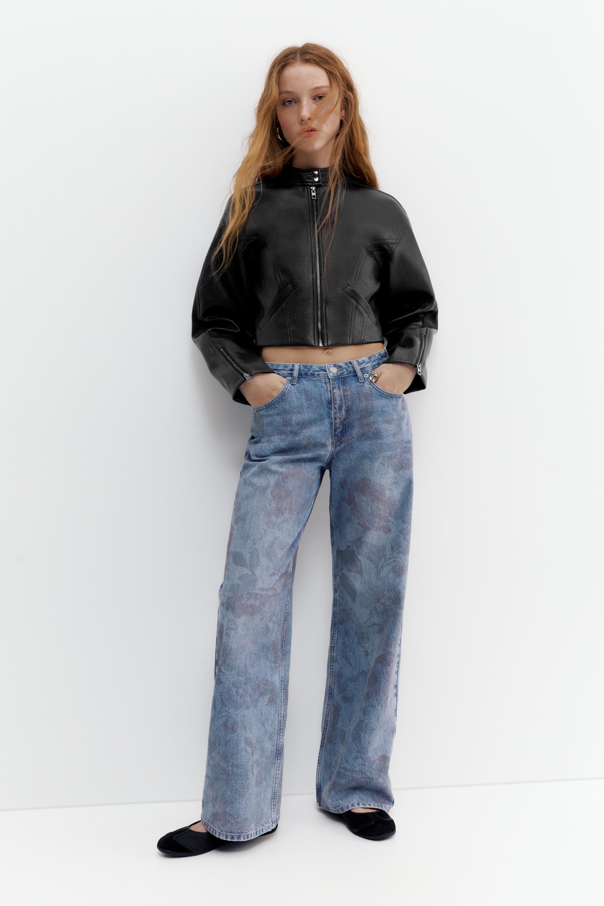 Leather effect biker jacket — Black