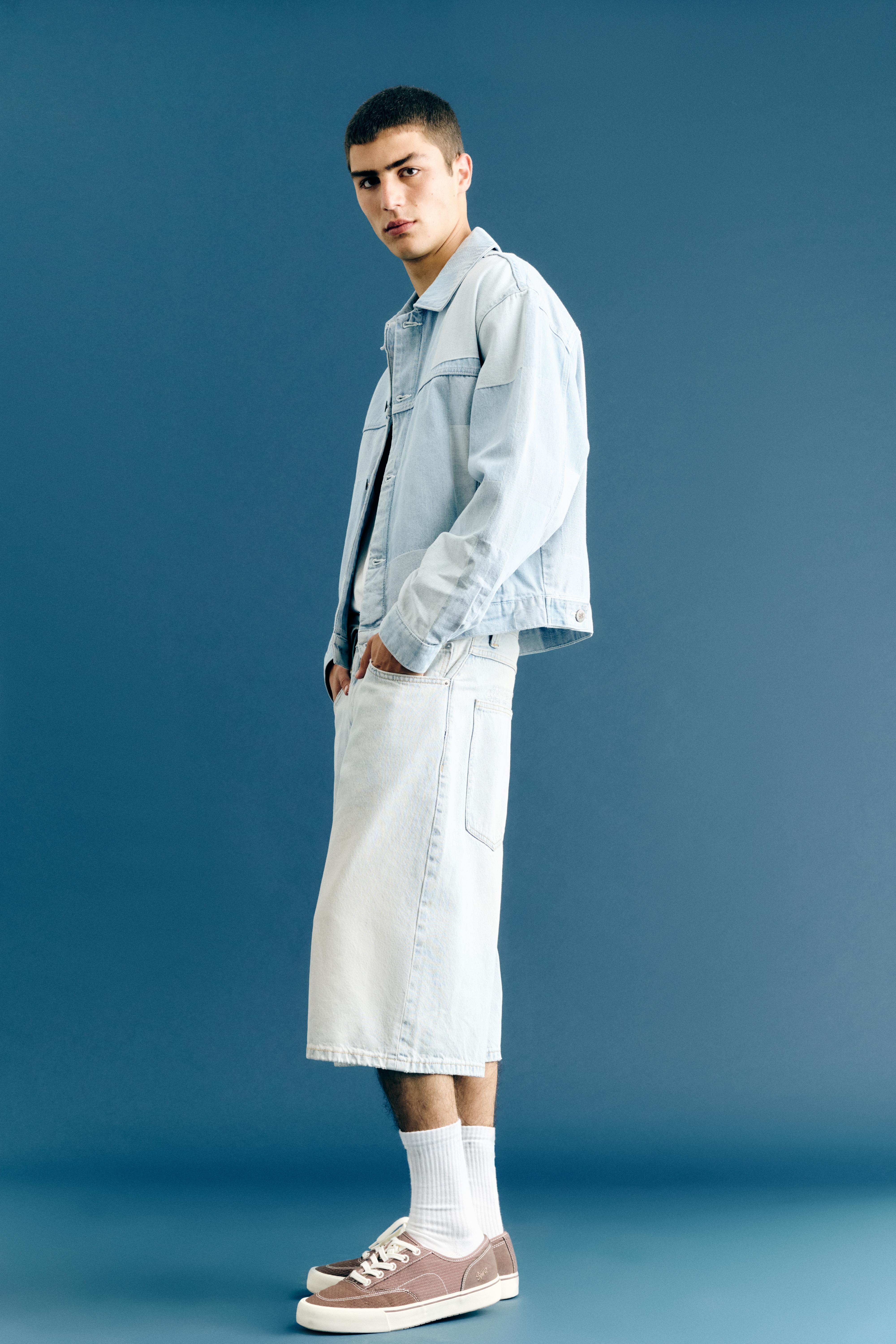 Skater denim Bermuda shorts — Pale blue