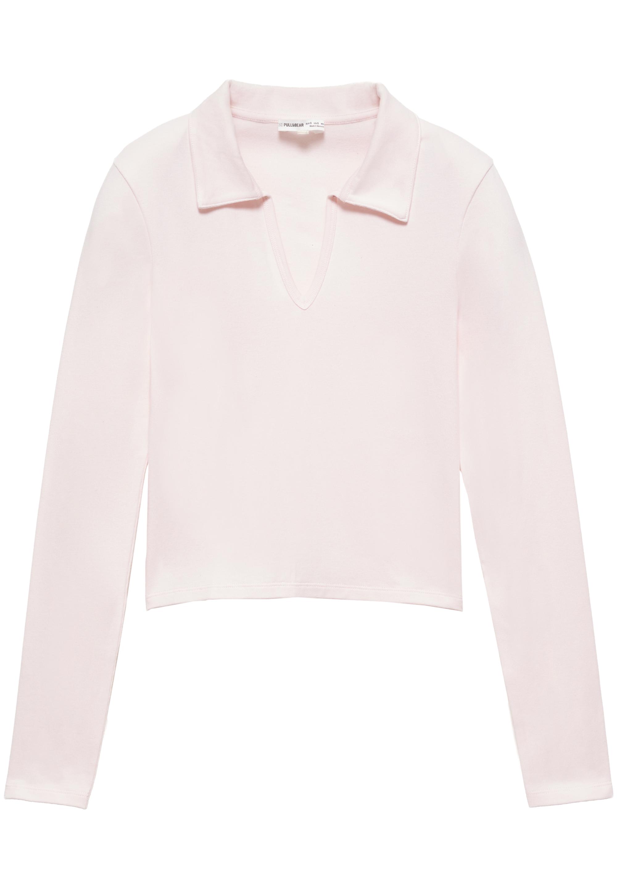 Cropped polo shirt — Rose pink