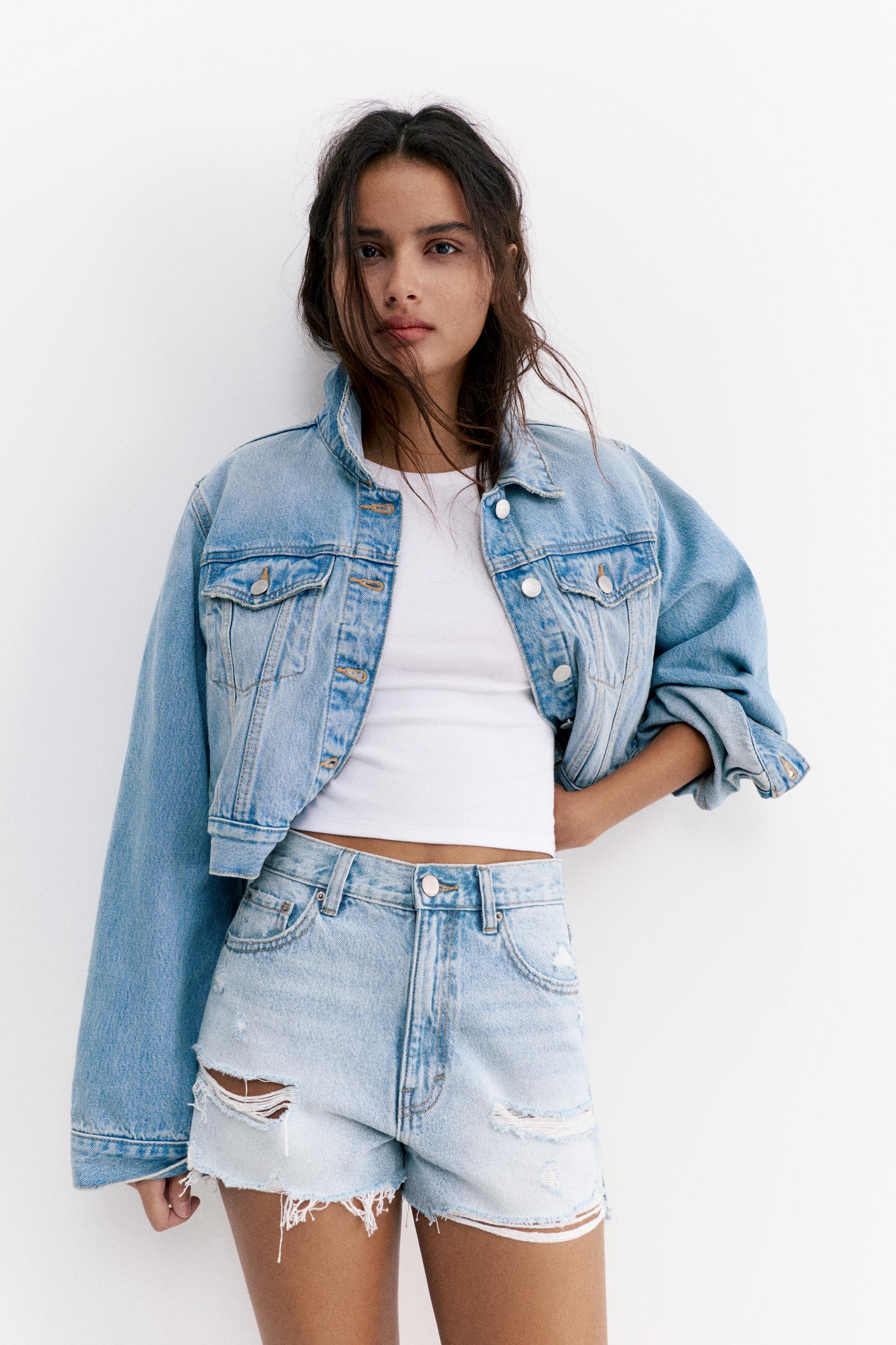 Jeansshorts Mit Destroyed-Effekten