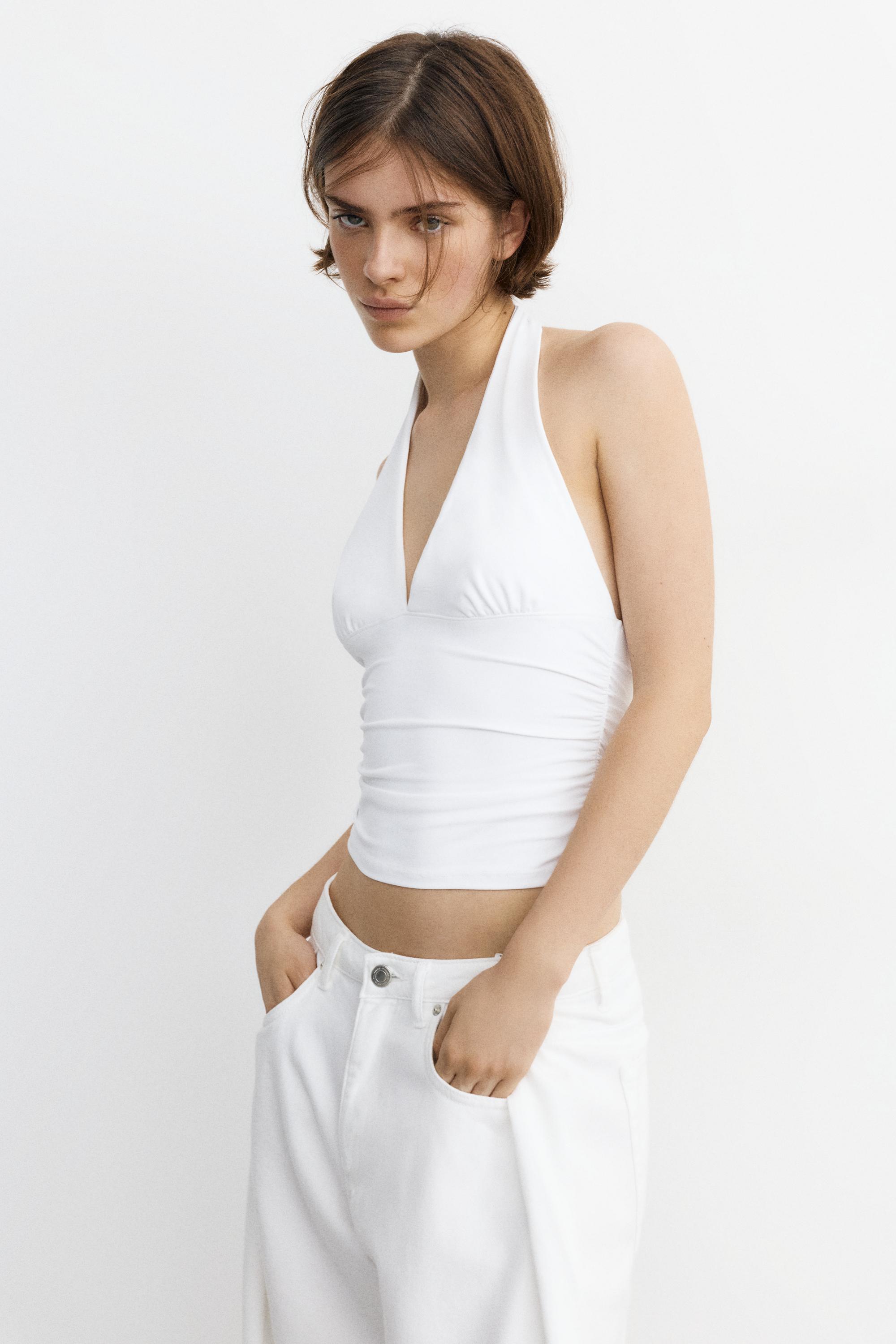 Top Halter Con Arricciature