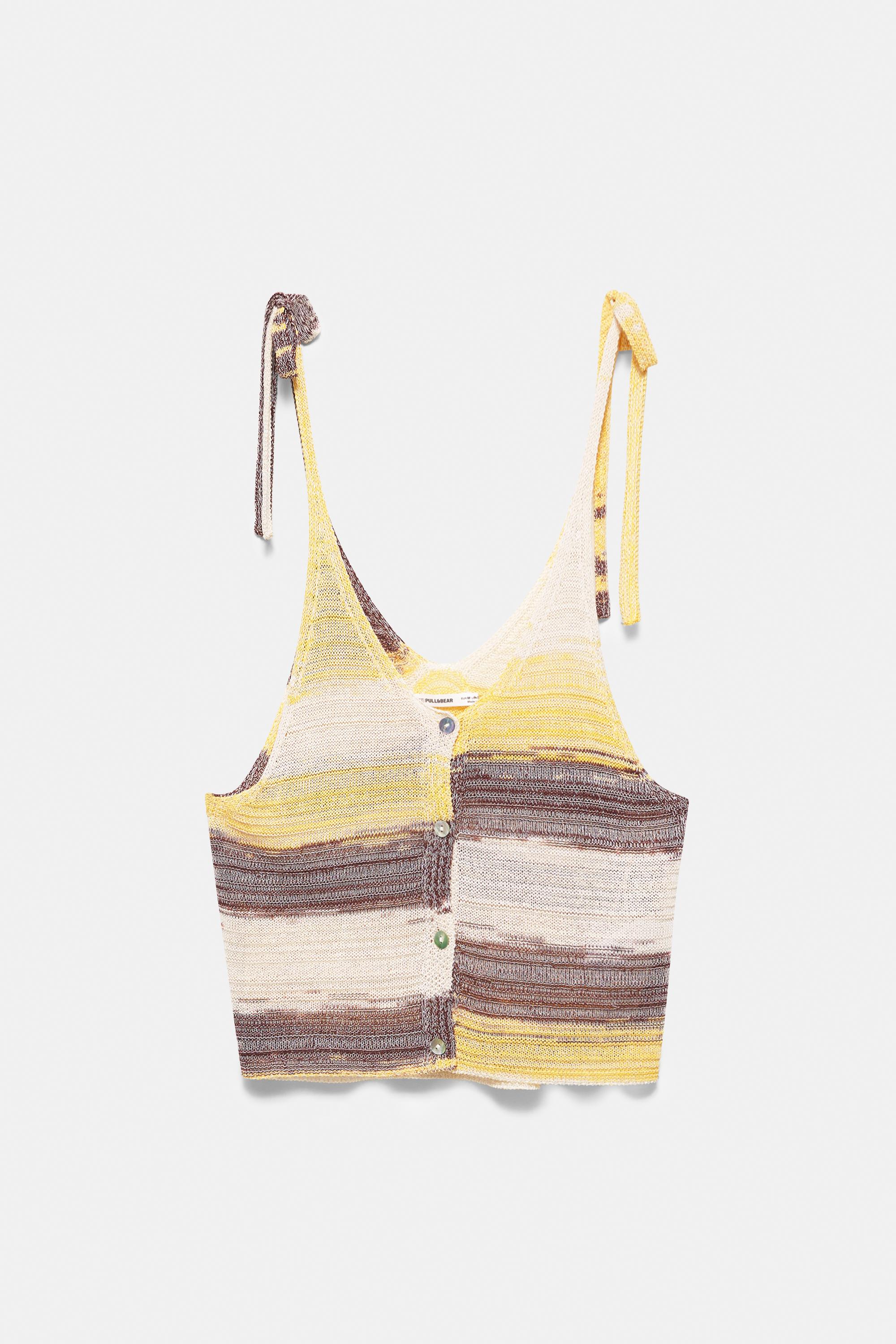Cutwork space dye top — Yellow