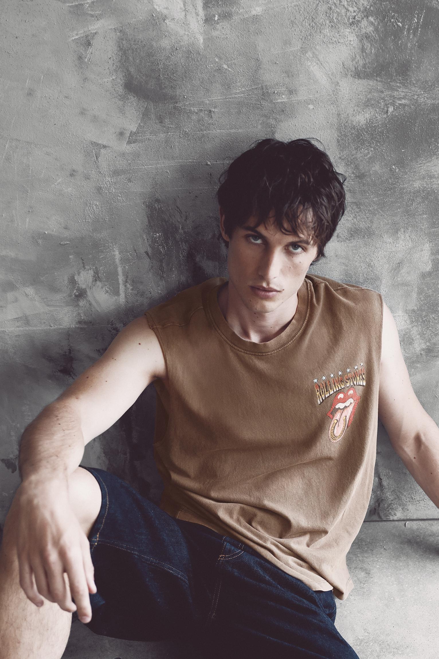 Rolling Stones vest top — Brown