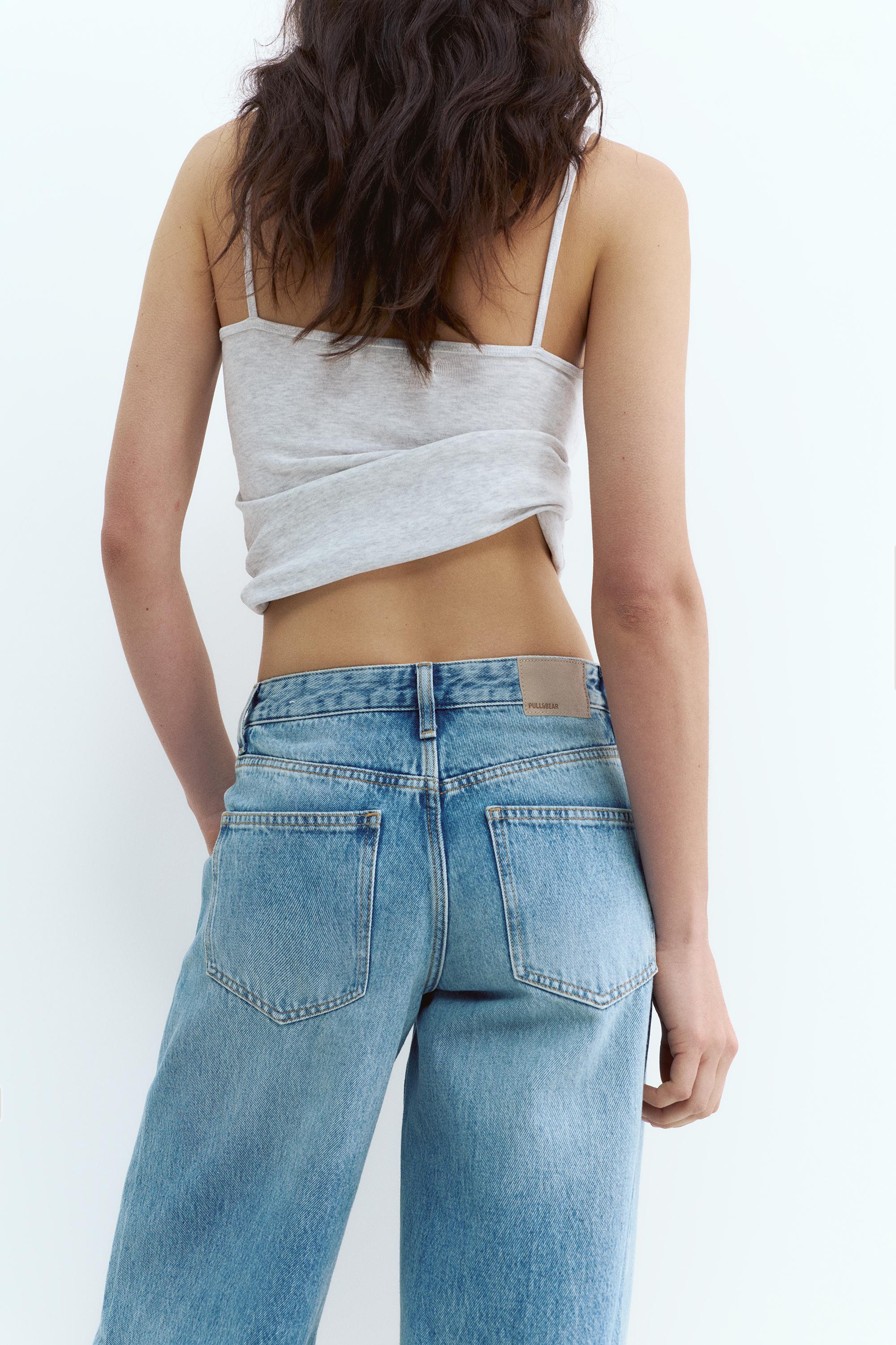 Low-rise wide-leg jeans — Medium blue