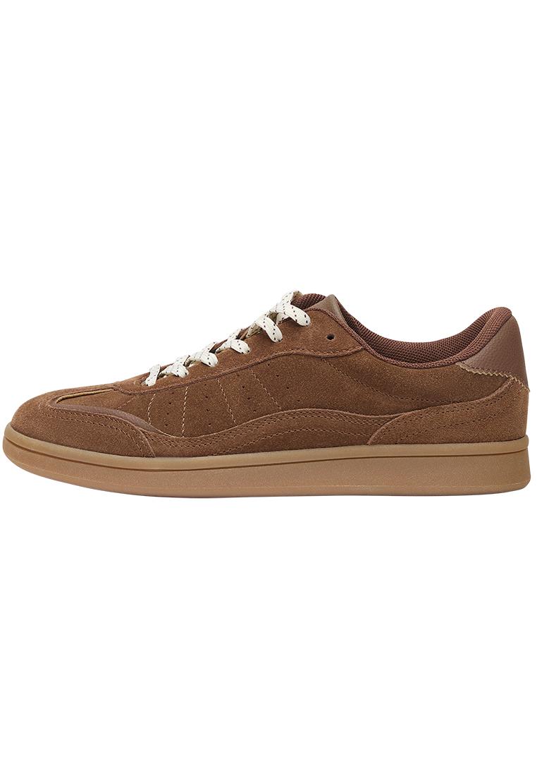 Split leather sneakers — Brown