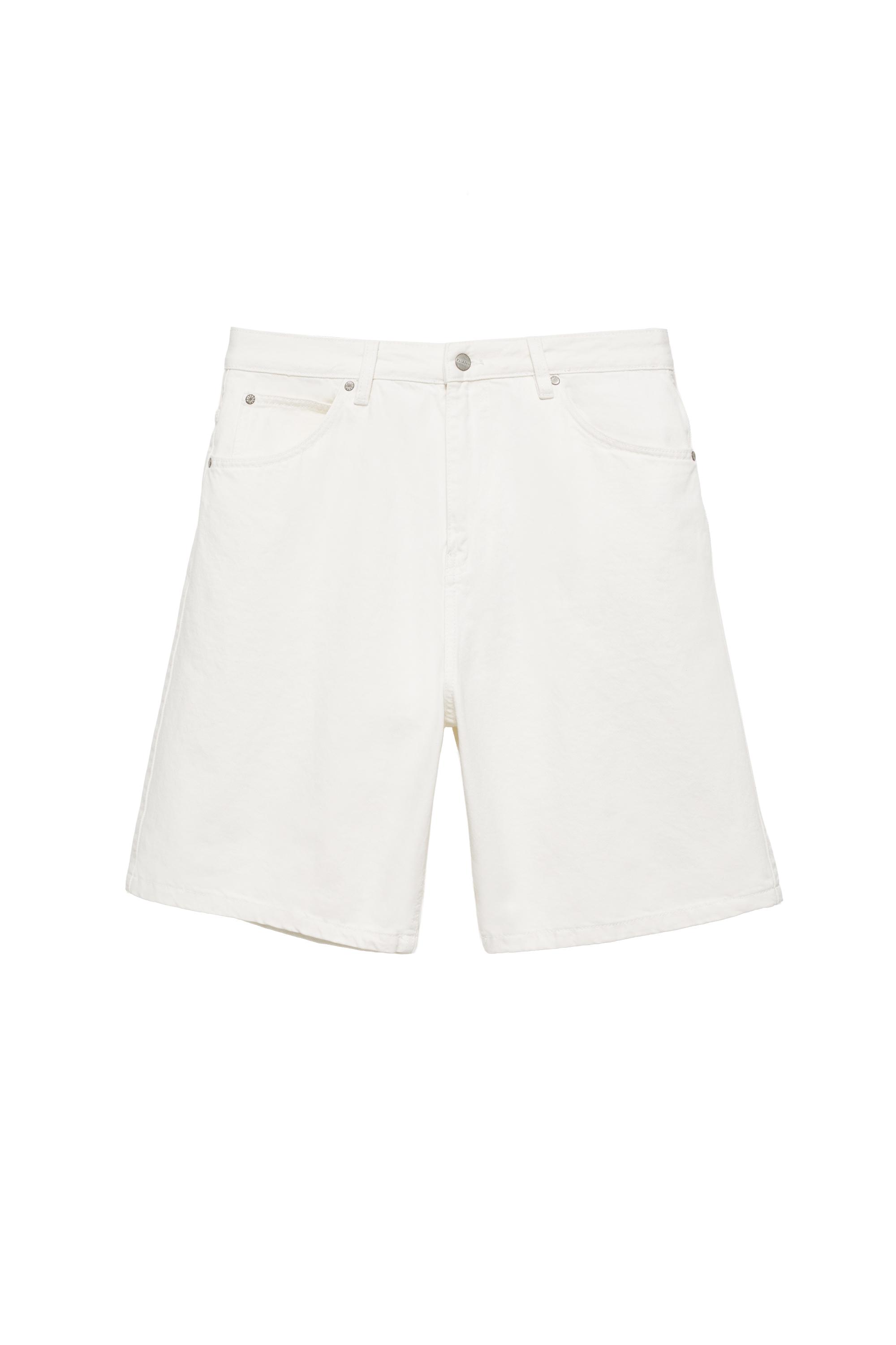 Denim baggy bermuda şort - Görsel 4