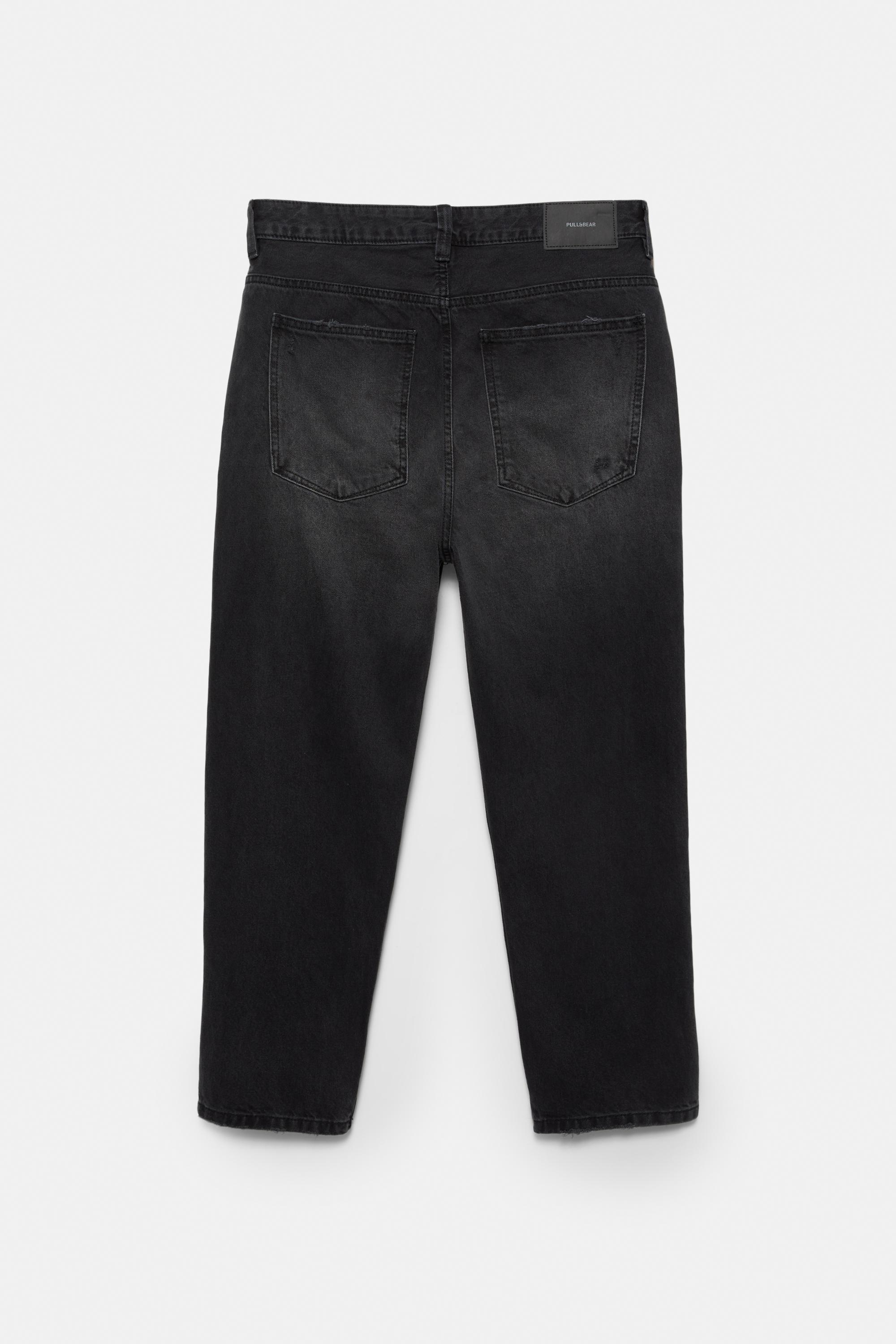 Relaxed fit ripped jeans — Faded black
