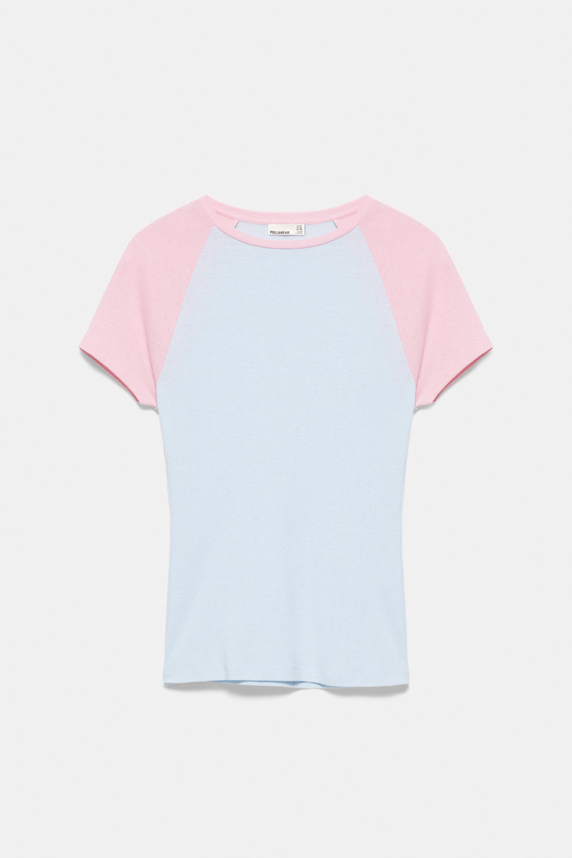 Contrast raglan sleeve T-shirt — Pastel blue