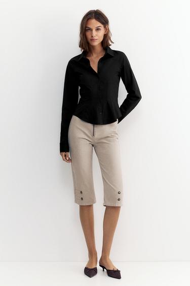 Fitted wide-cuff shirt — Black 4