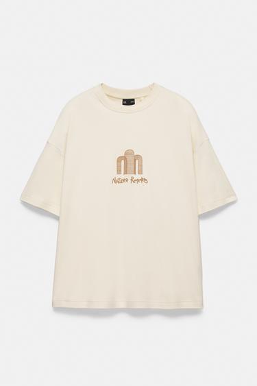 Short sleeve graphic sweatshirt — Sand 6