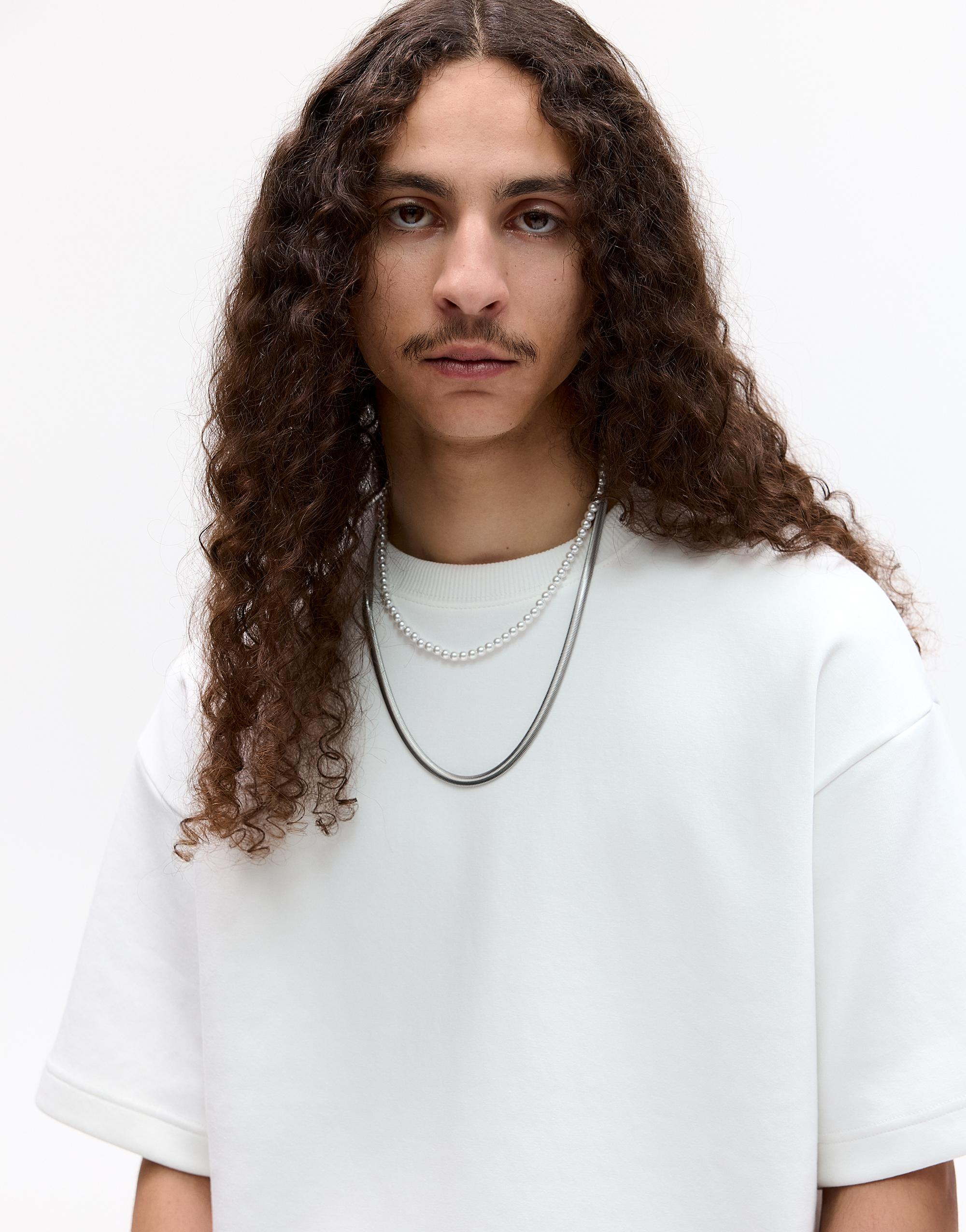 Basic short sleeve sweatshirt — Off white