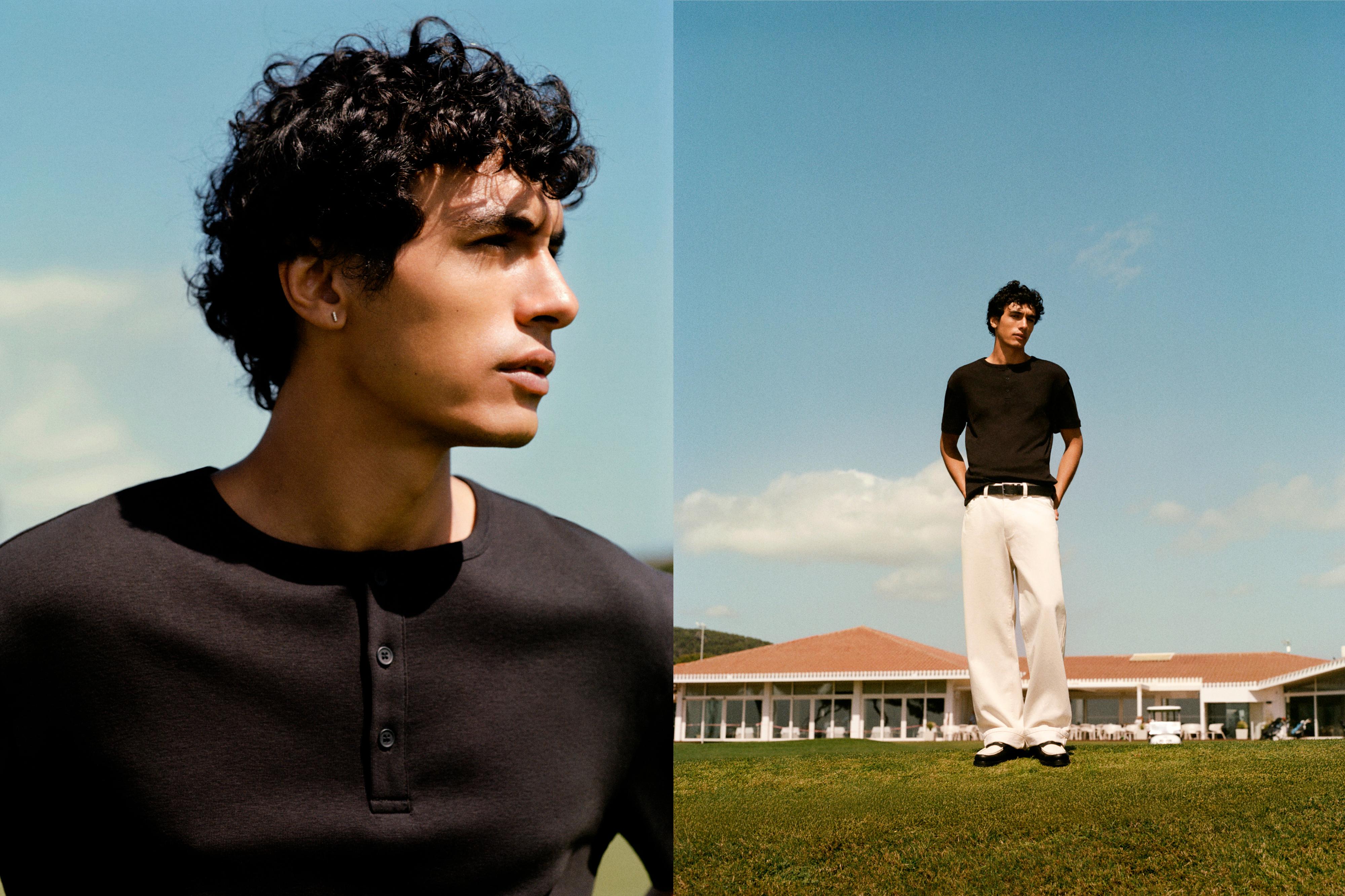 Basic Henley T-shirt — Black
