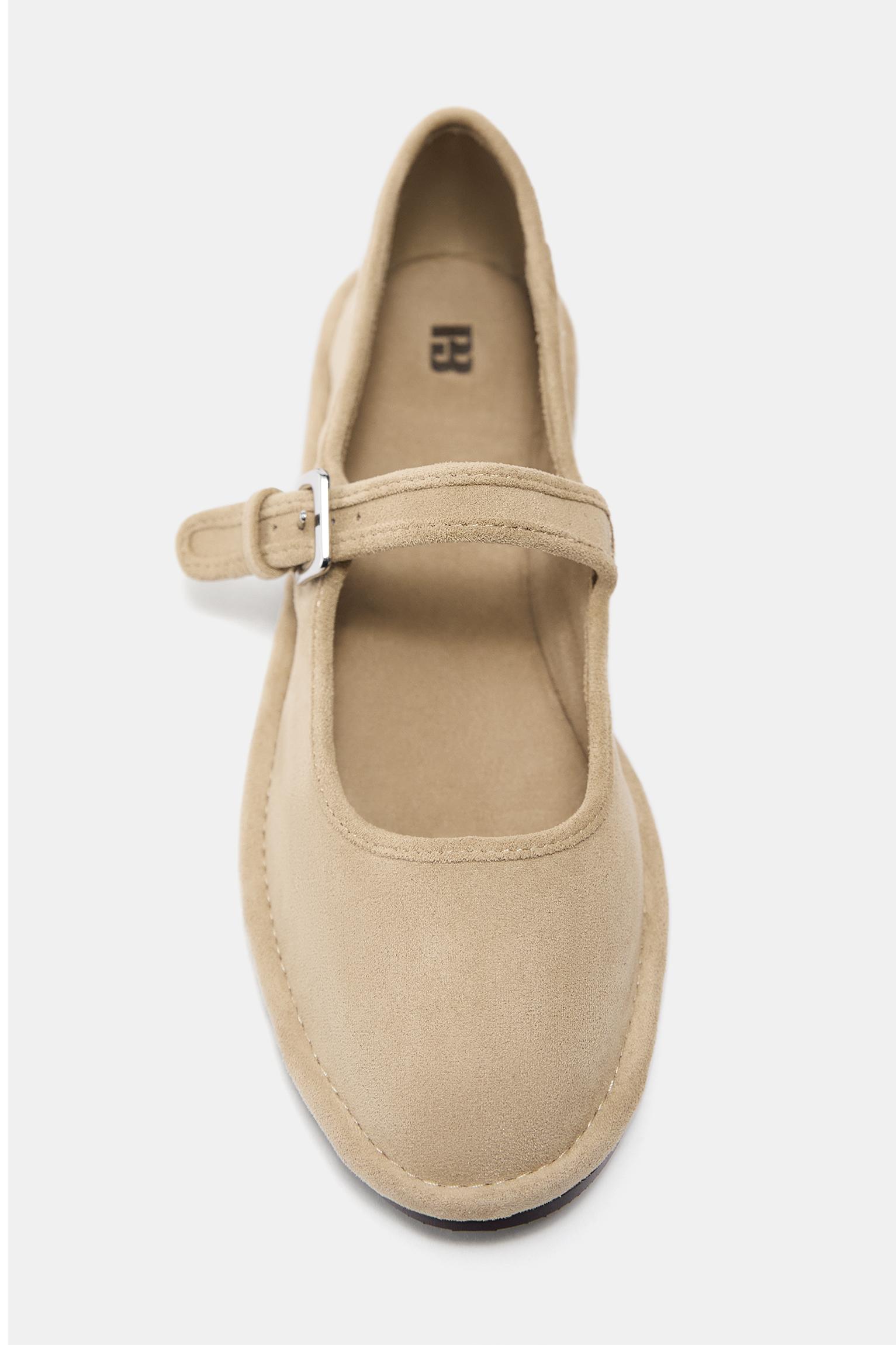 Mary Jane ballerina shoes — Sand