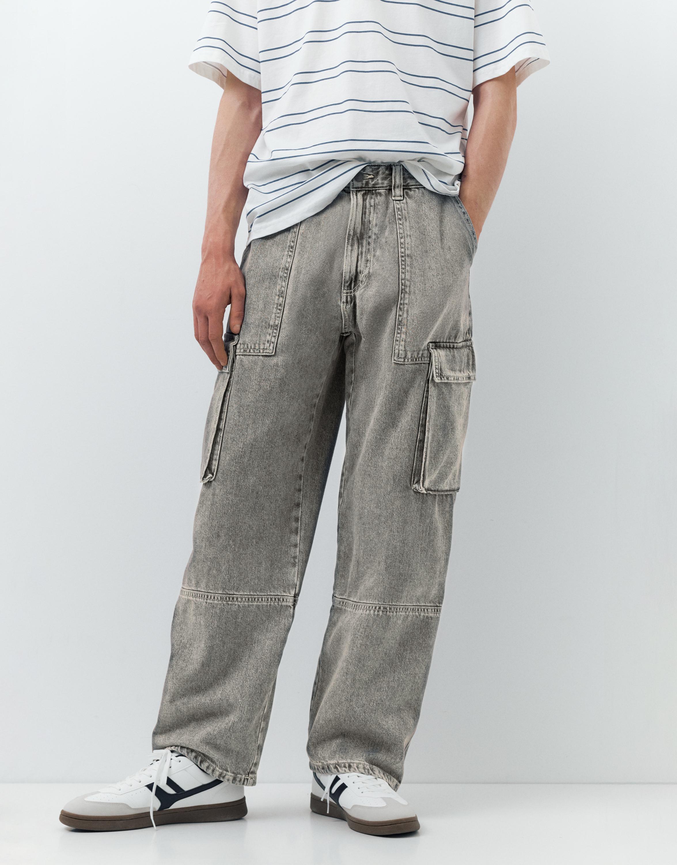 Baggy cargo jeans — Dark grey