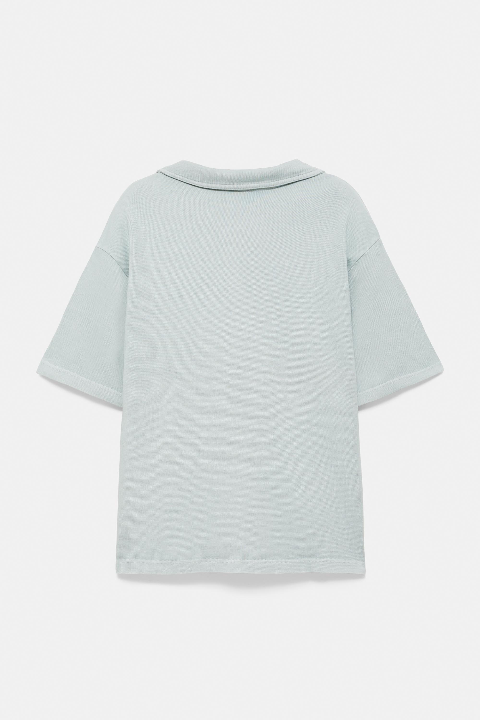Short sleeve piqué polo shirt — Bluish grey
