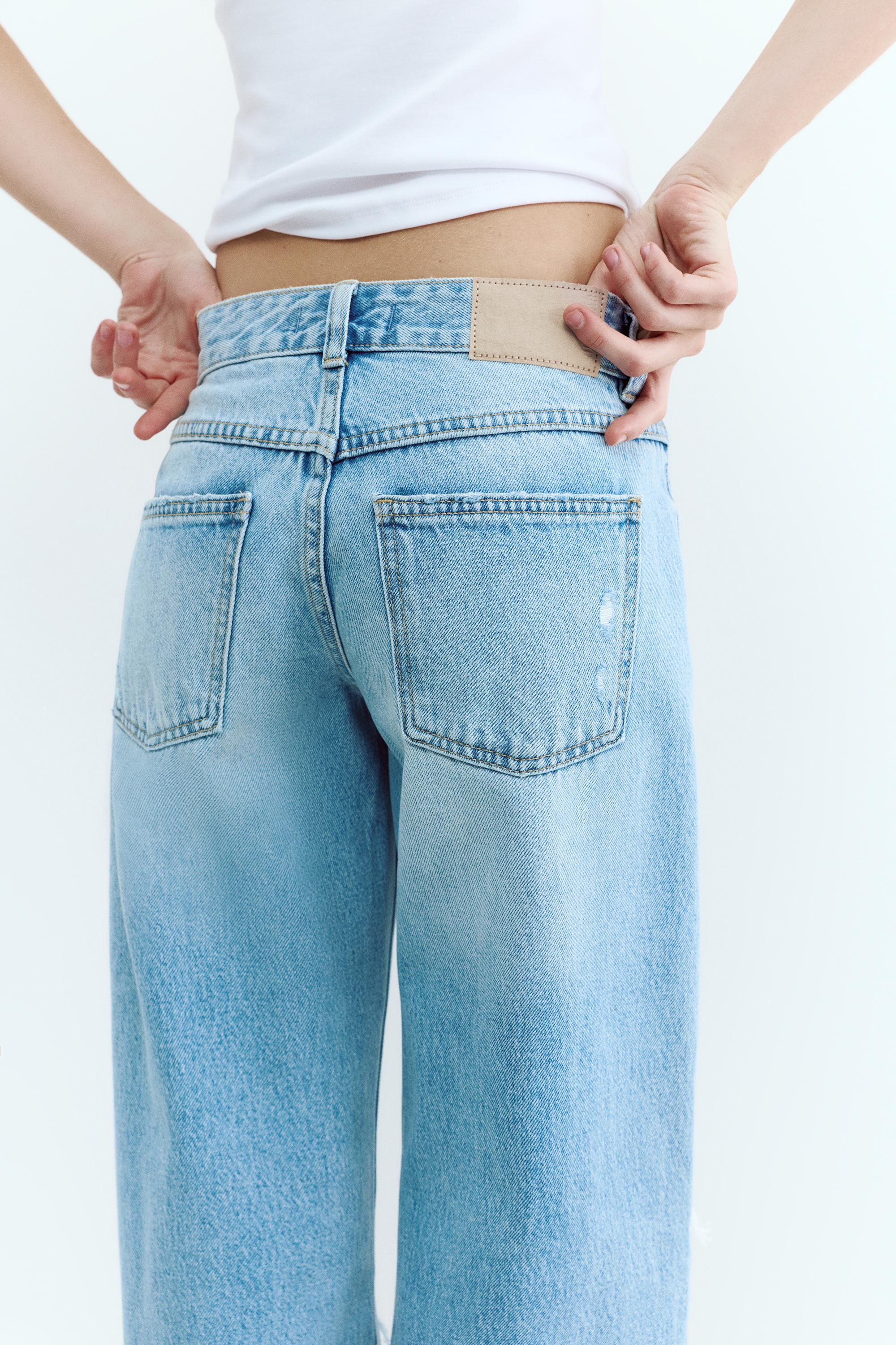 Düşük bel yırtık straight fit jean - Görsel 25