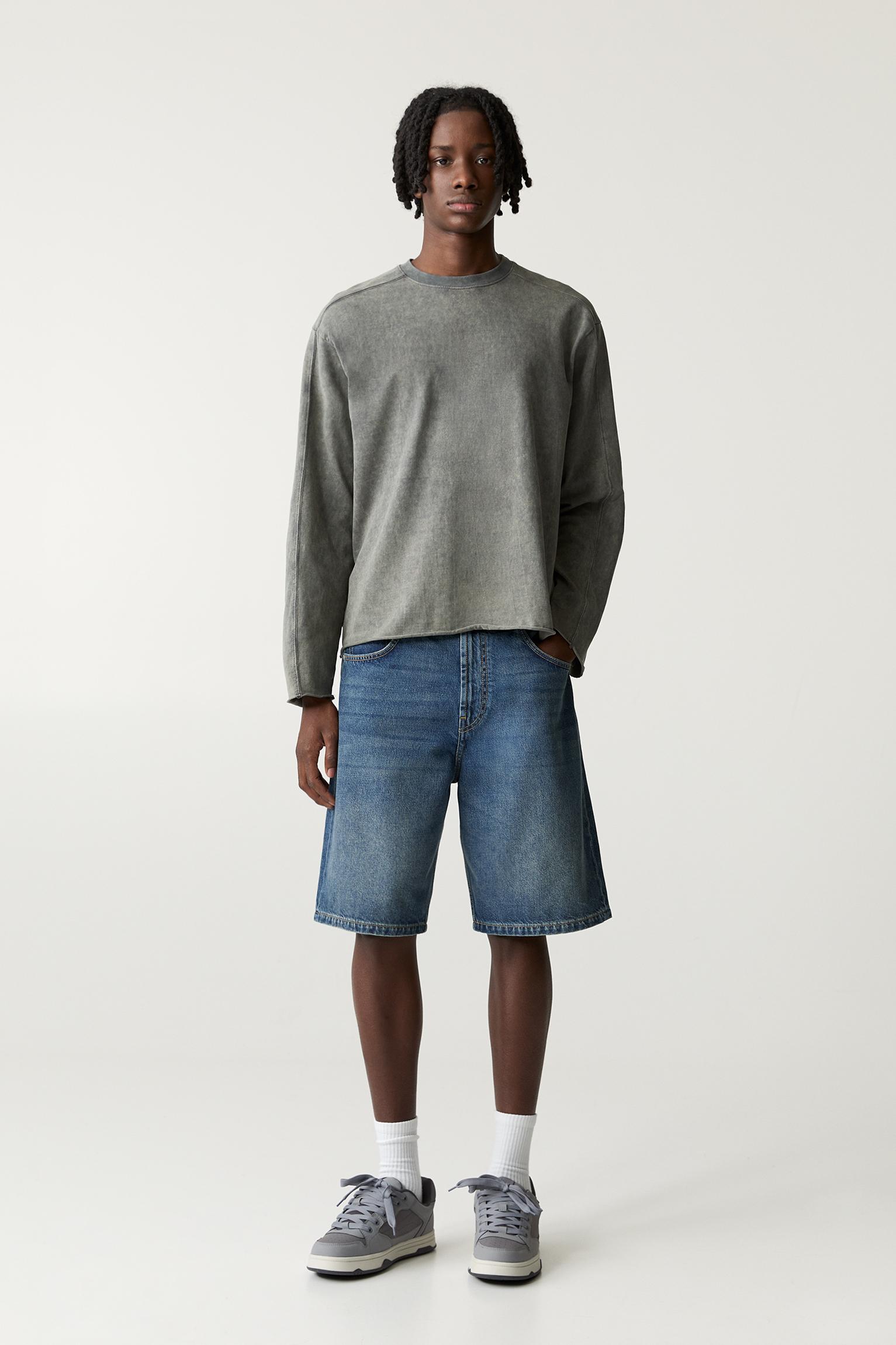 Jeans-Bermudashorts Im Baggy-Fit