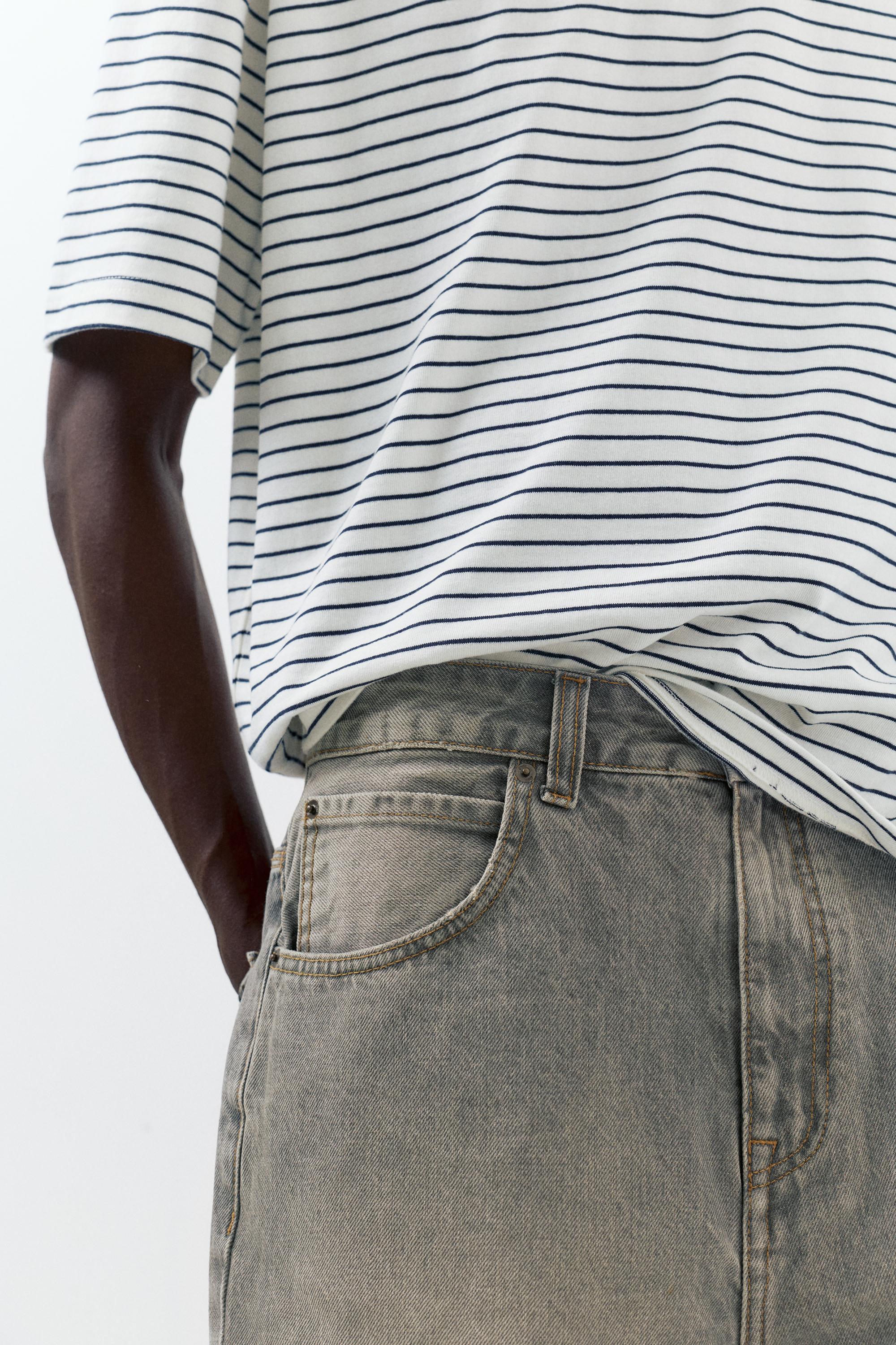 Baggy relaxed fit denim Bermuda shorts — Dark grey
