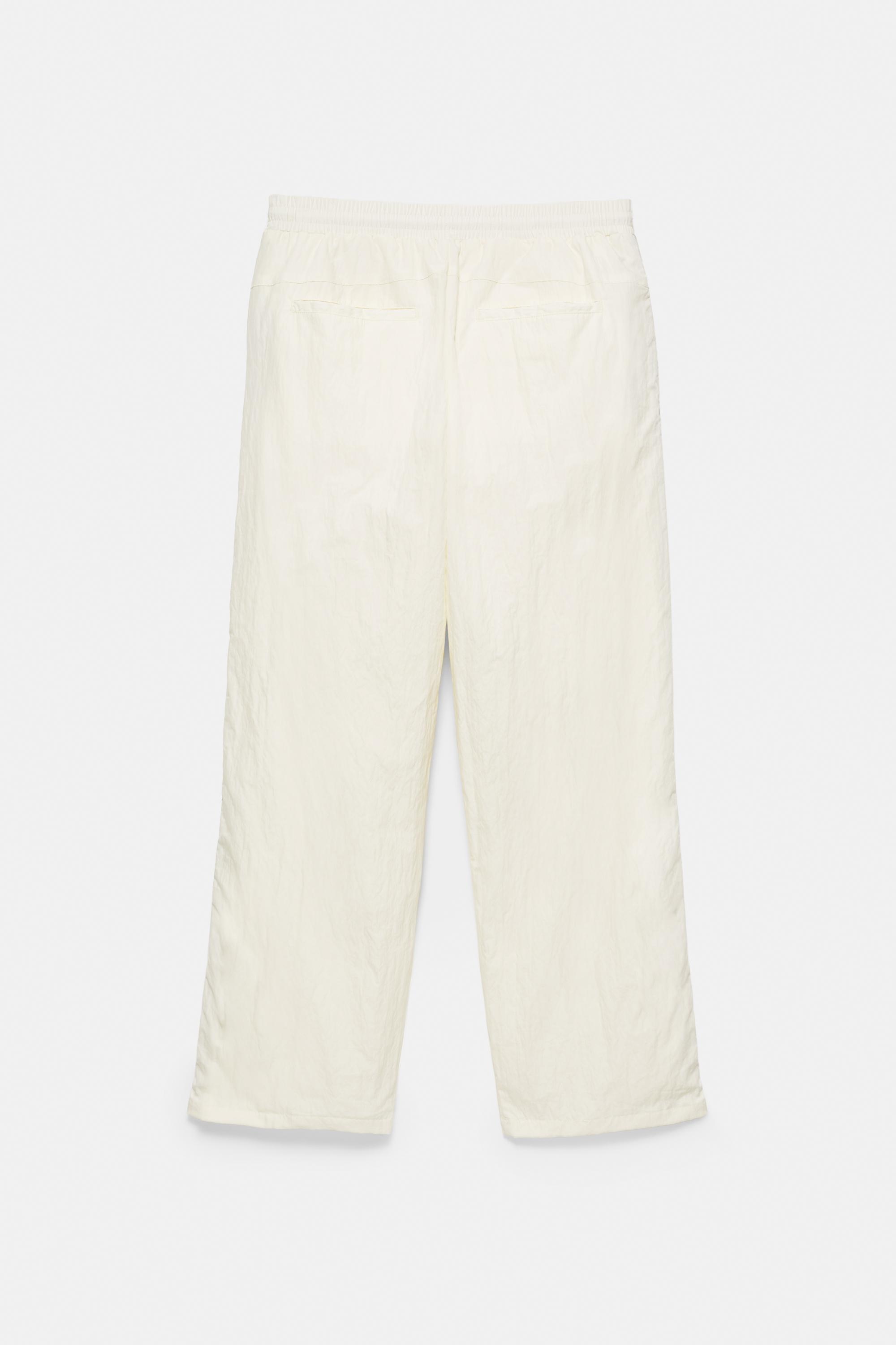 Lightweight contrast stitch joggers — Off white