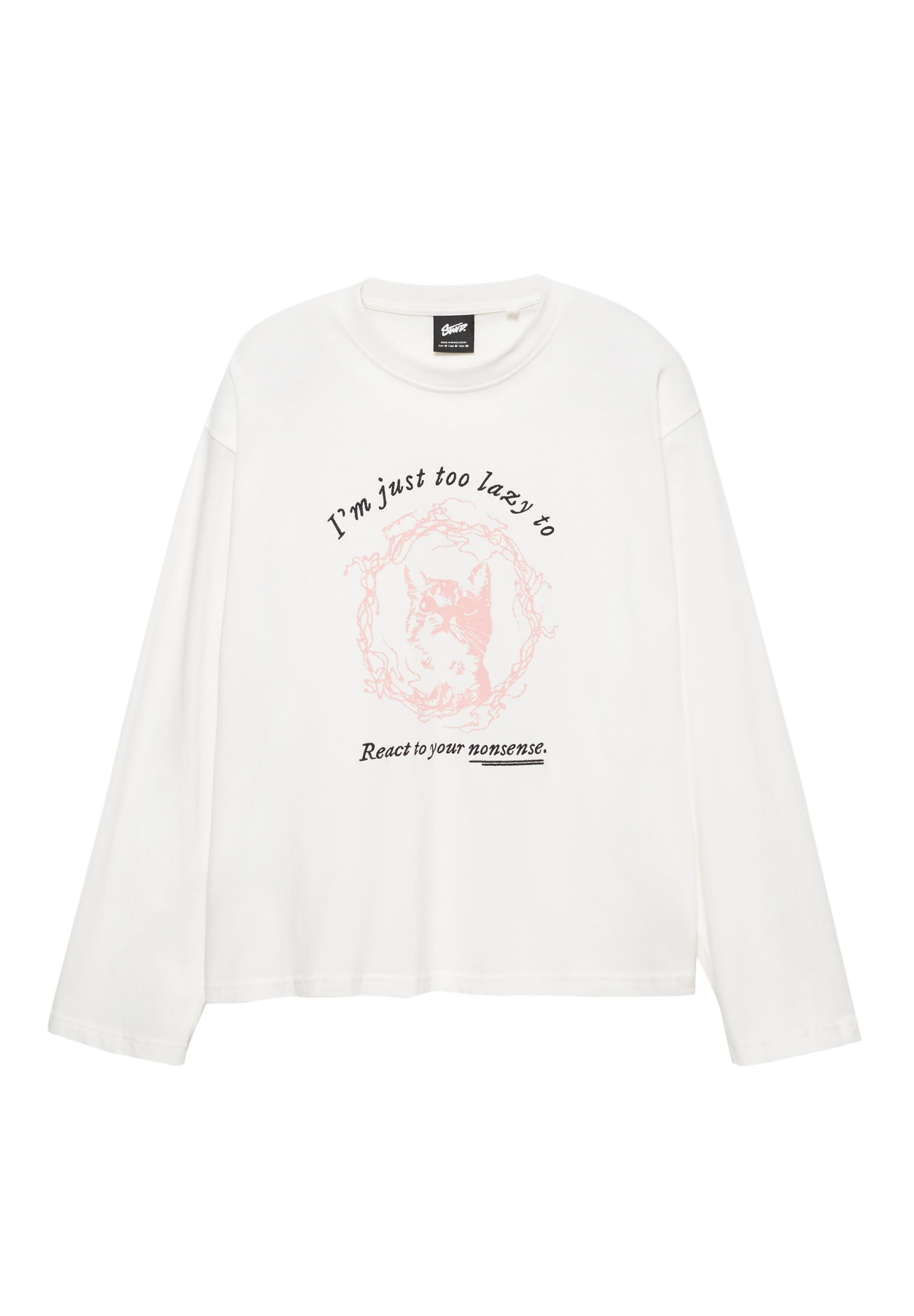 Kedi grafik baskılı t-shirt