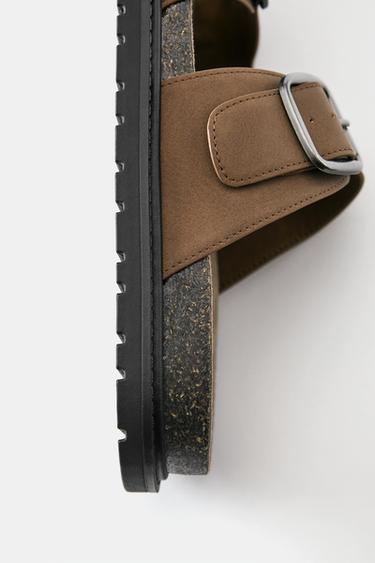 Studded buckle sandals — Brown 4