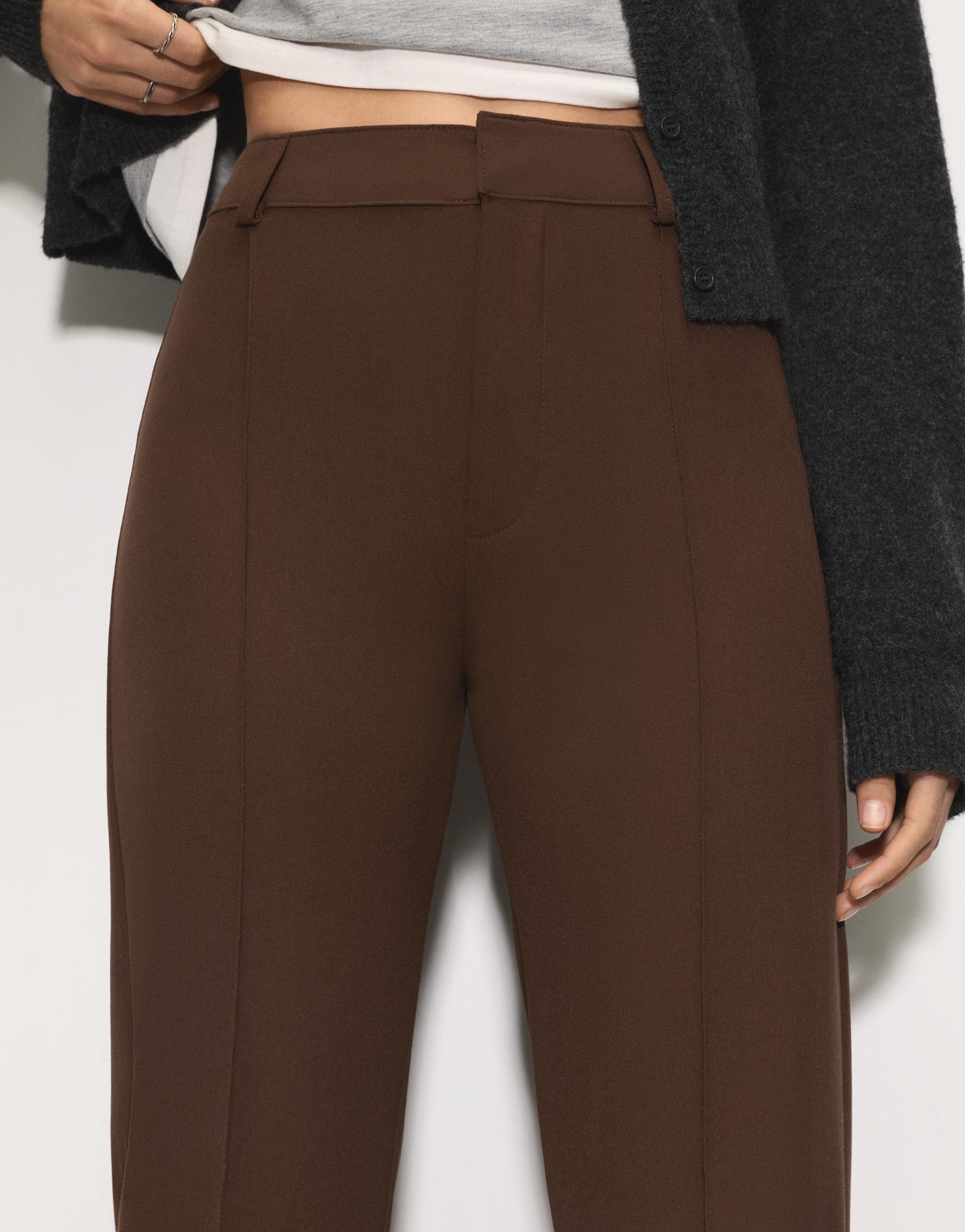 Smart trousers with seam detail — Brown