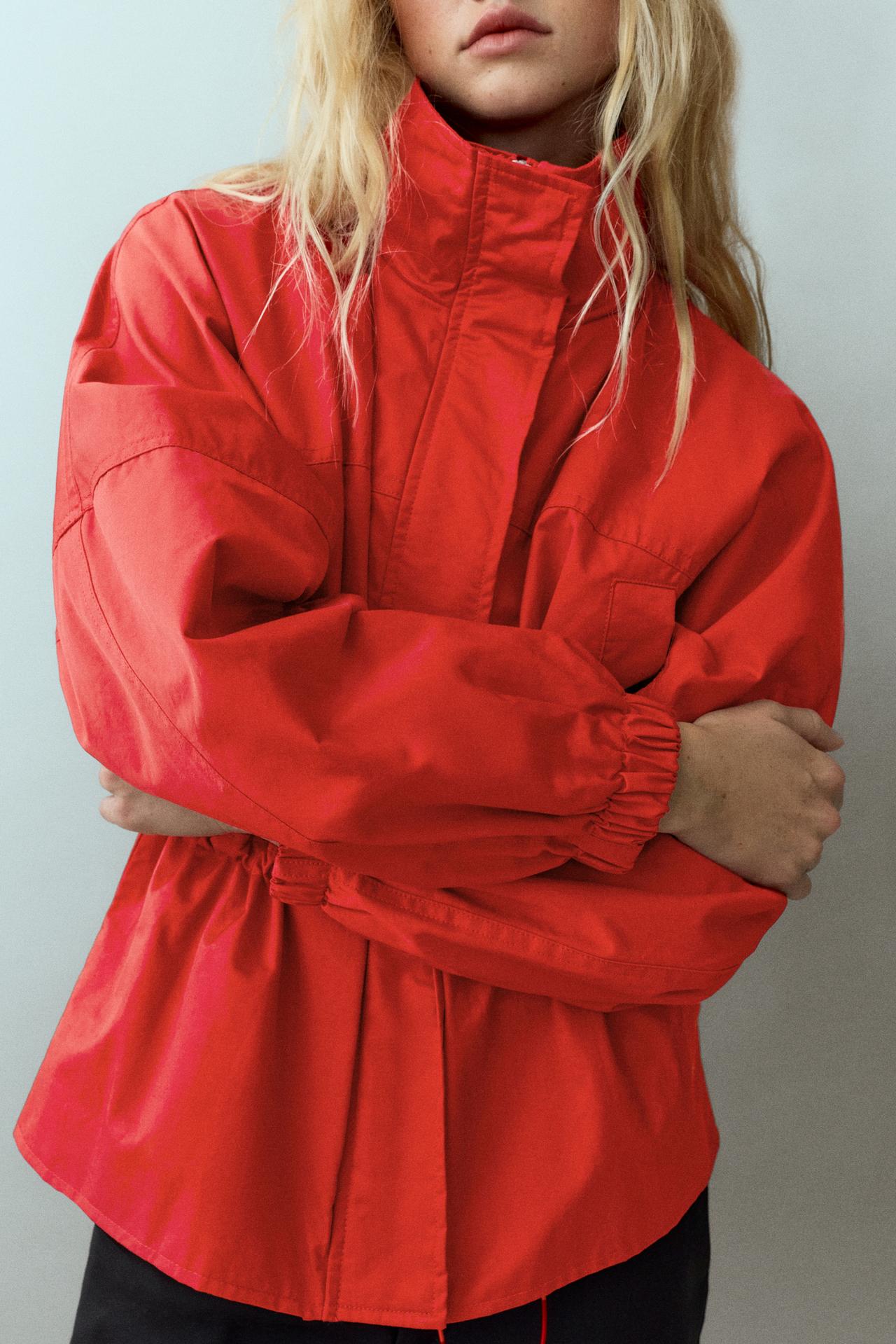 Gathered waist jacket — Red