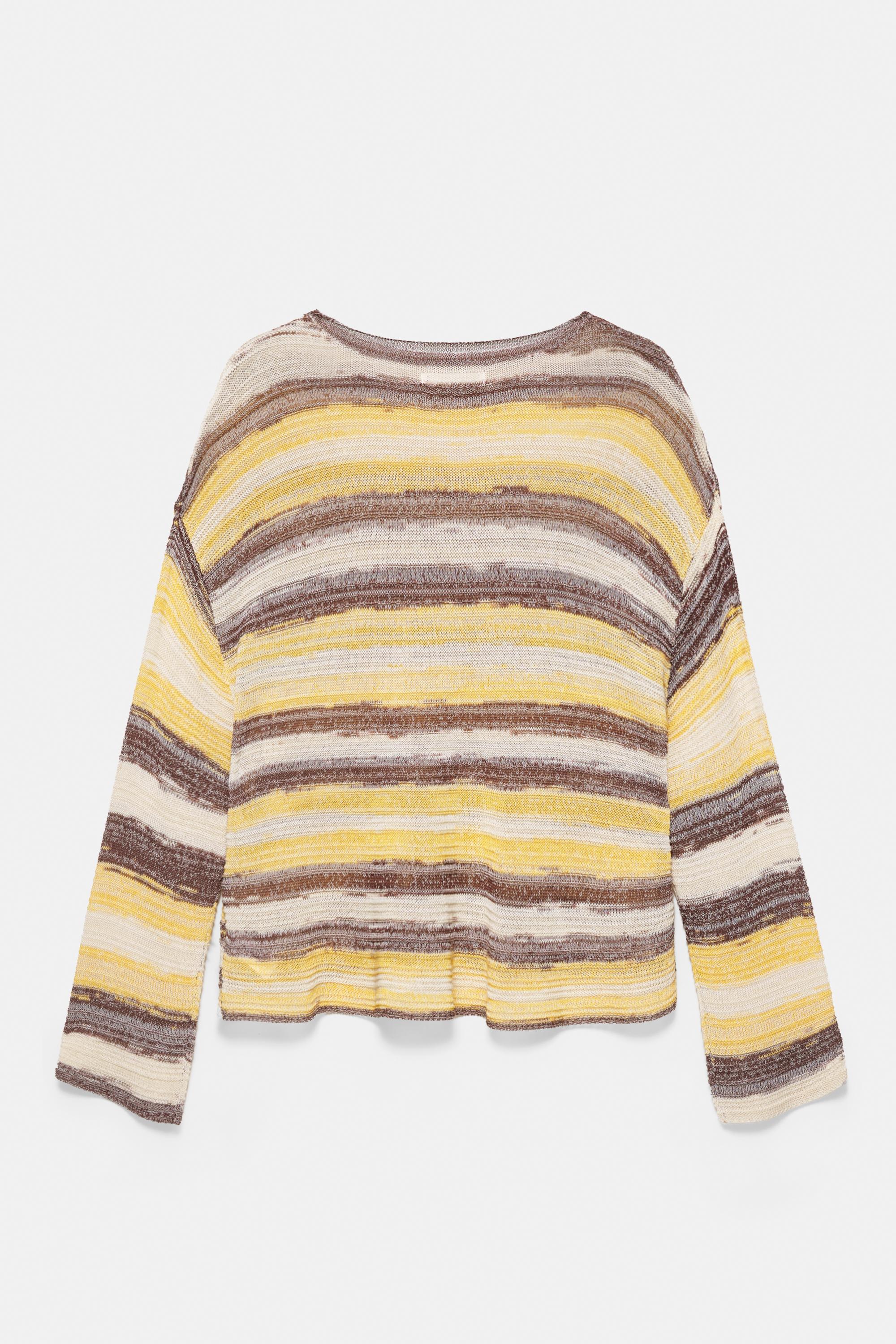 Space dye cutwork jumper — Yellow