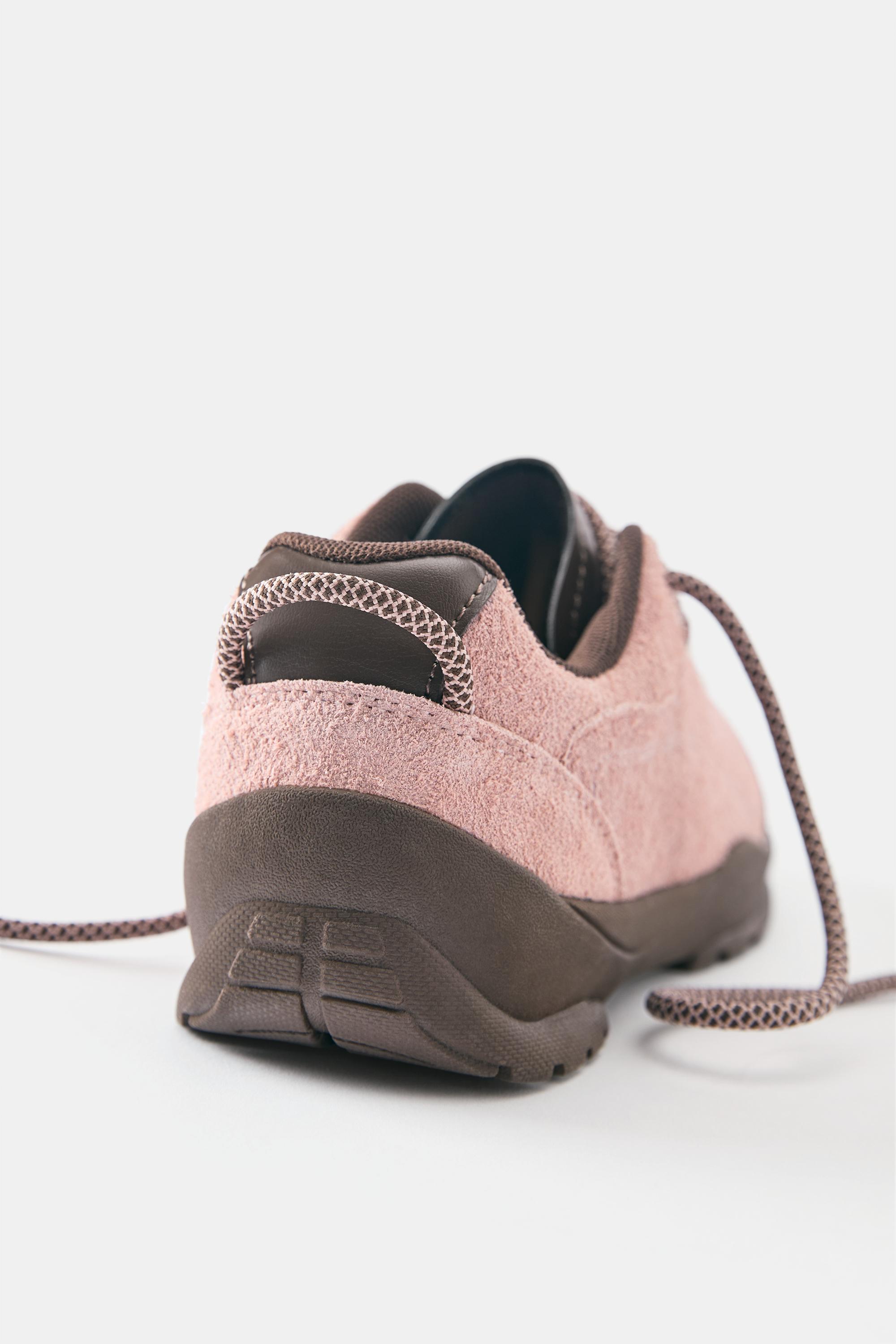 Leather trekking trainers — Pink